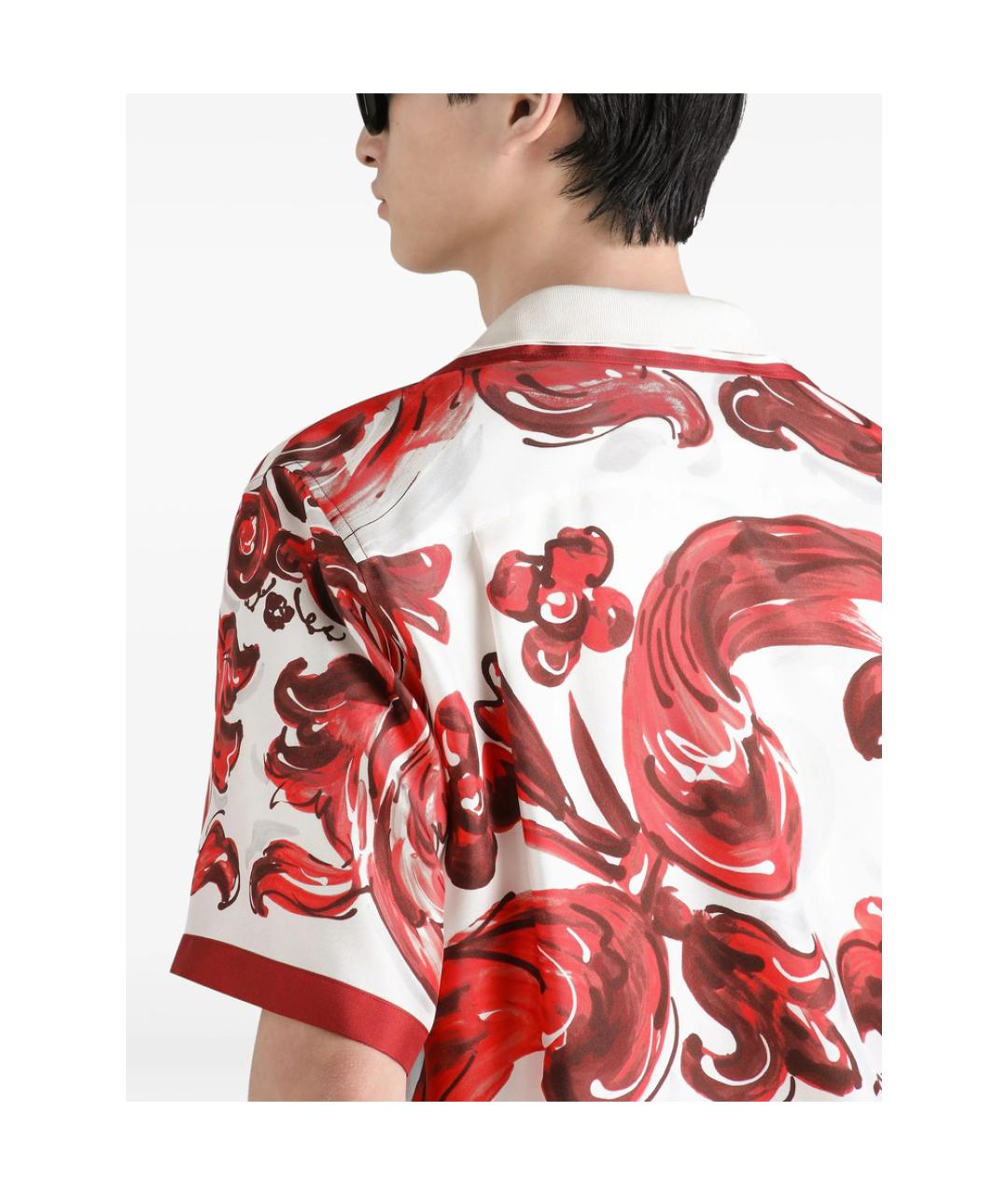DOLCE&GABBANA Красная шелковая кэжуал рубашка, фото 3