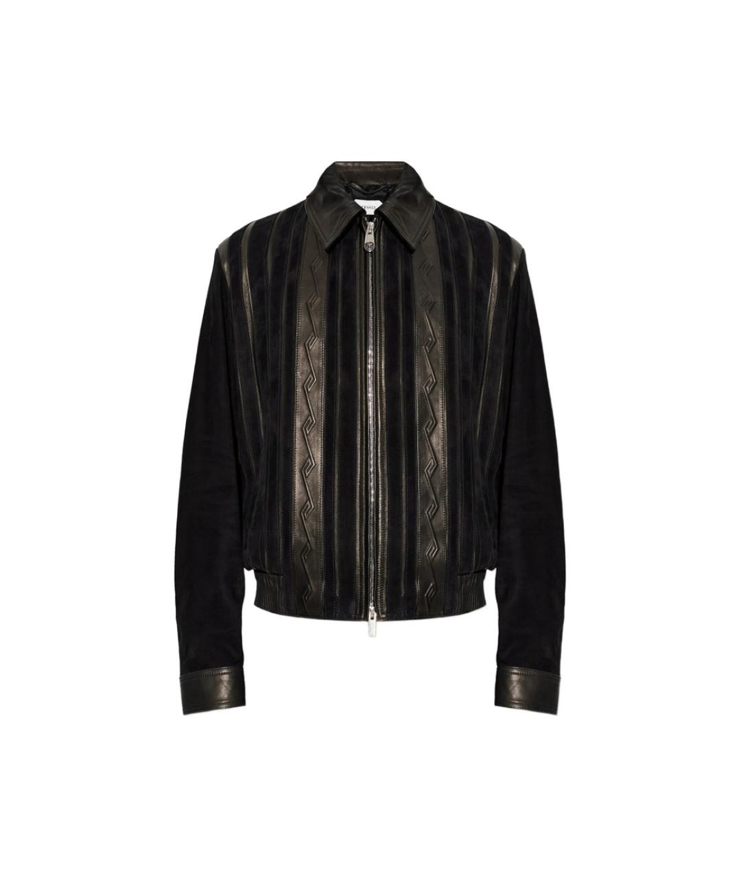 VERSACE Черная кожаная куртка, фото 1