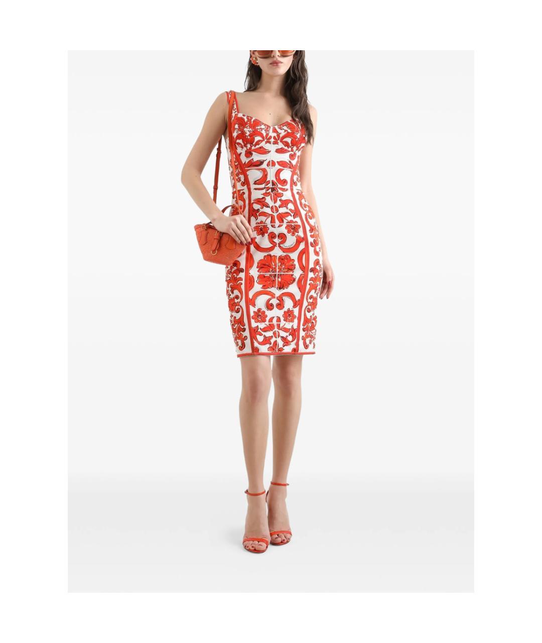 DOLCE&GABBANA Красное вискозное коктейльное платье, фото 4