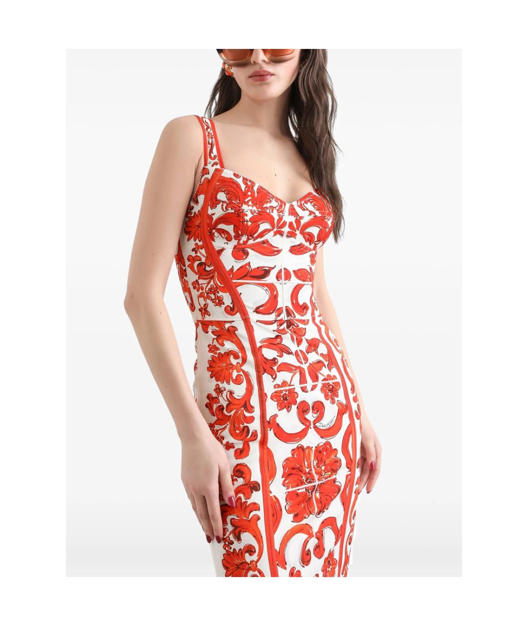 DOLCE&GABBANA Красное вискозное коктейльное платье, фото 5