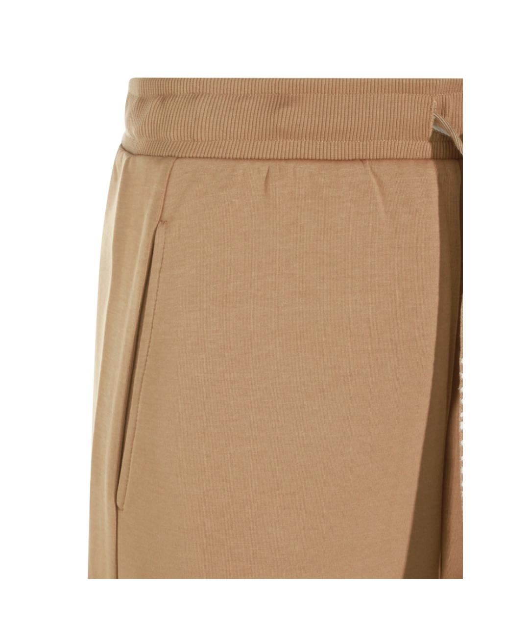 'S MAX MARA Бежевые хлопковые спортивные брюки и шорты, фото 4