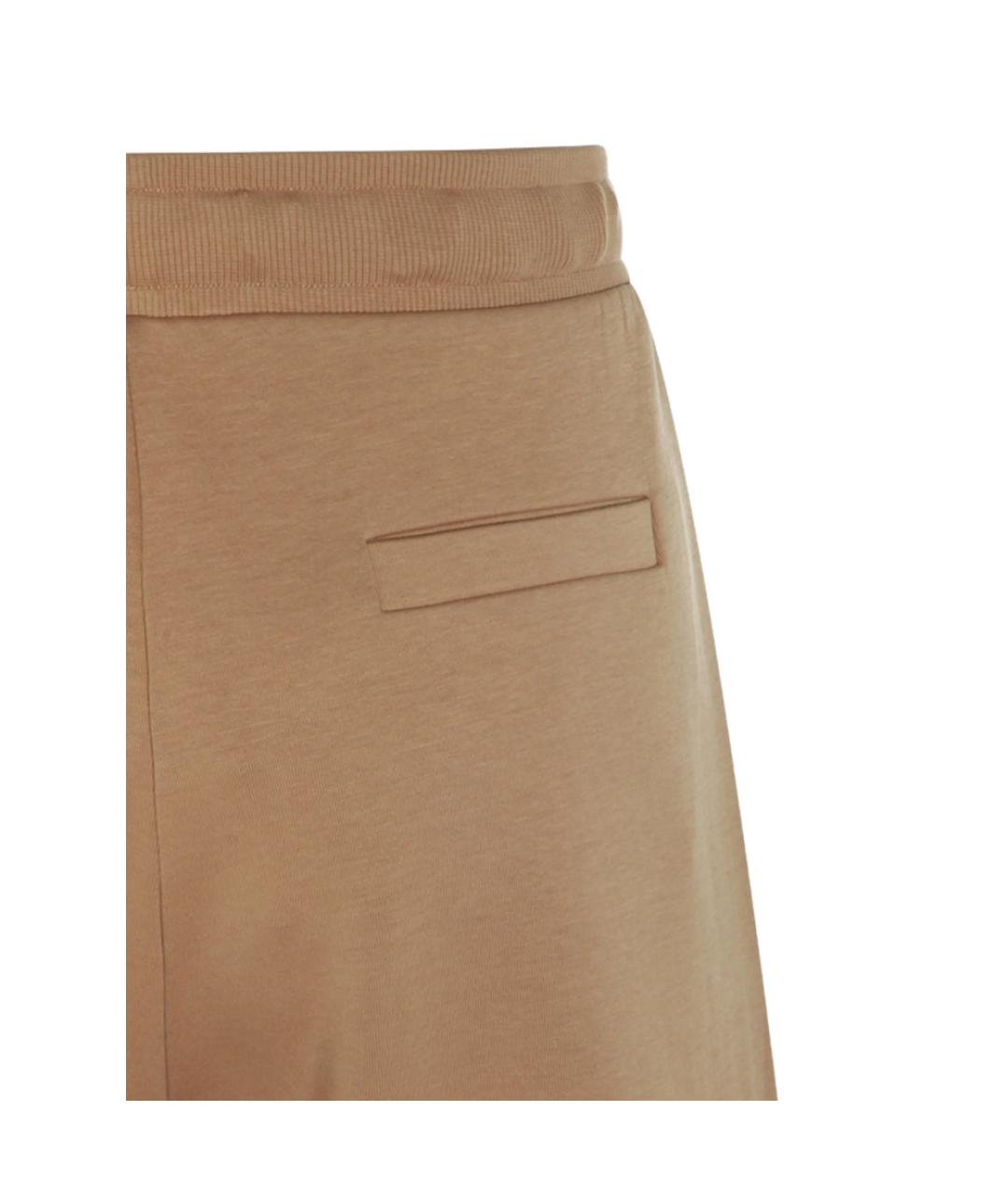 'S MAX MARA Бежевые хлопковые спортивные брюки и шорты, фото 2