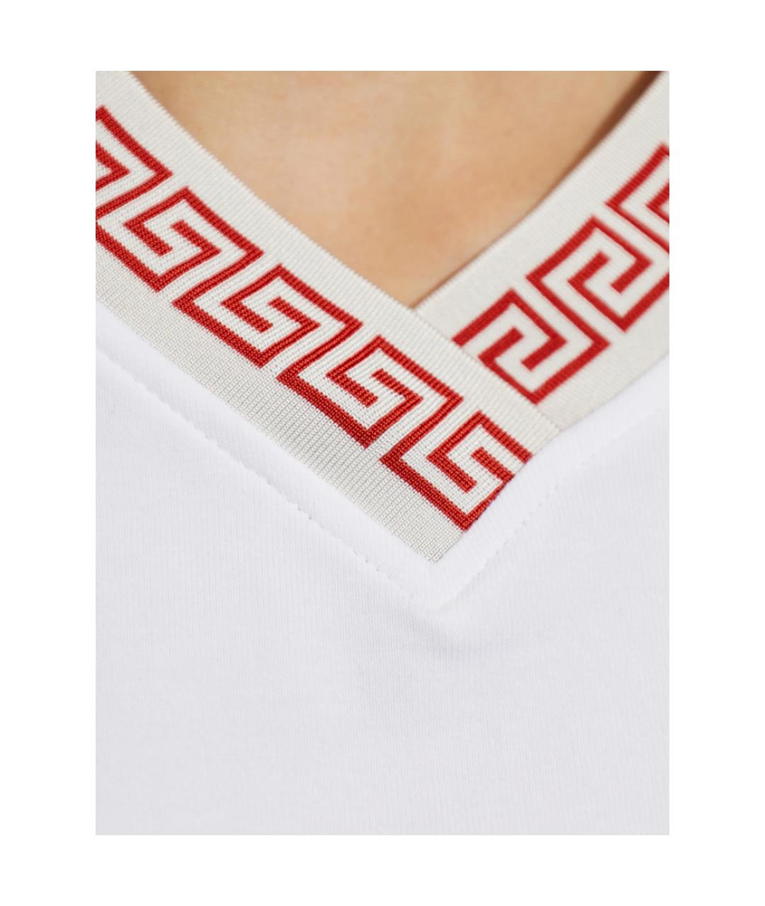 VERSACE Белая хлопковая футболка, фото 5