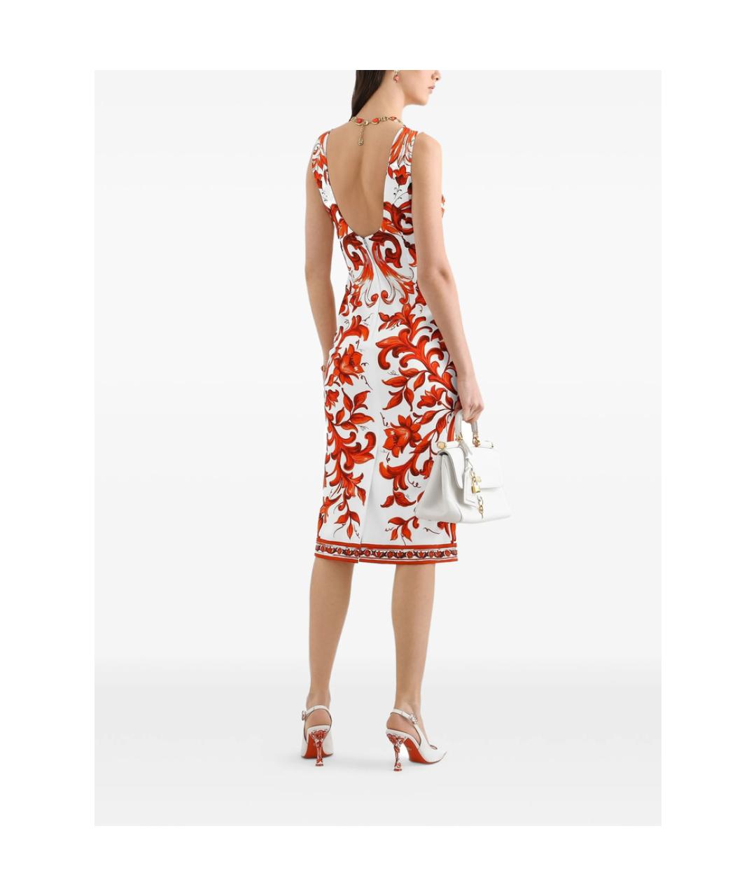 DOLCE&GABBANA Красное шелковое повседневное платье, фото 4