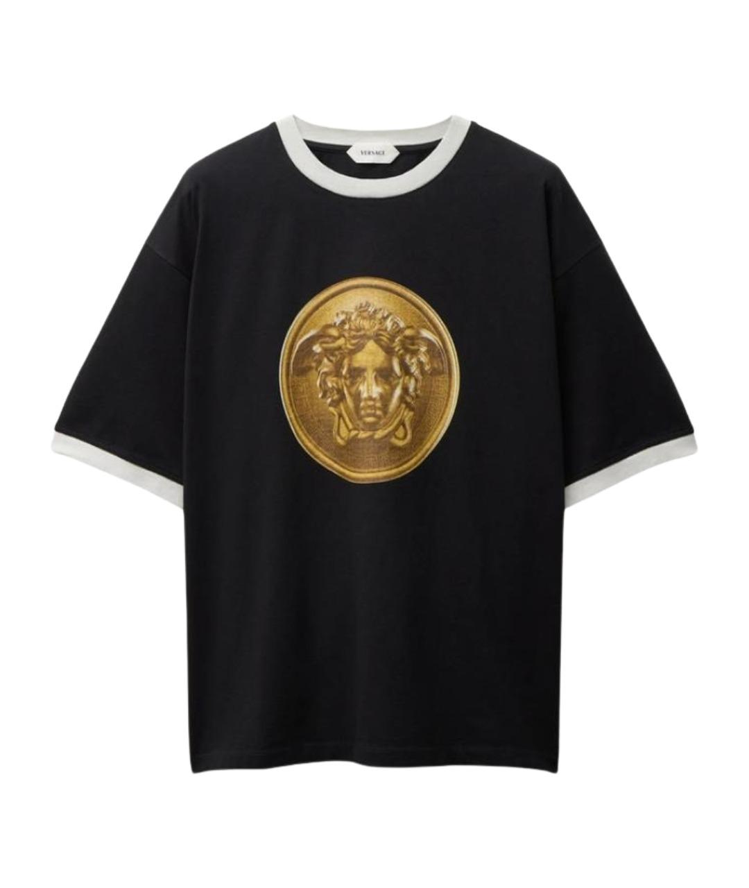 VERSACE Черная хлопковая футболка, фото 1