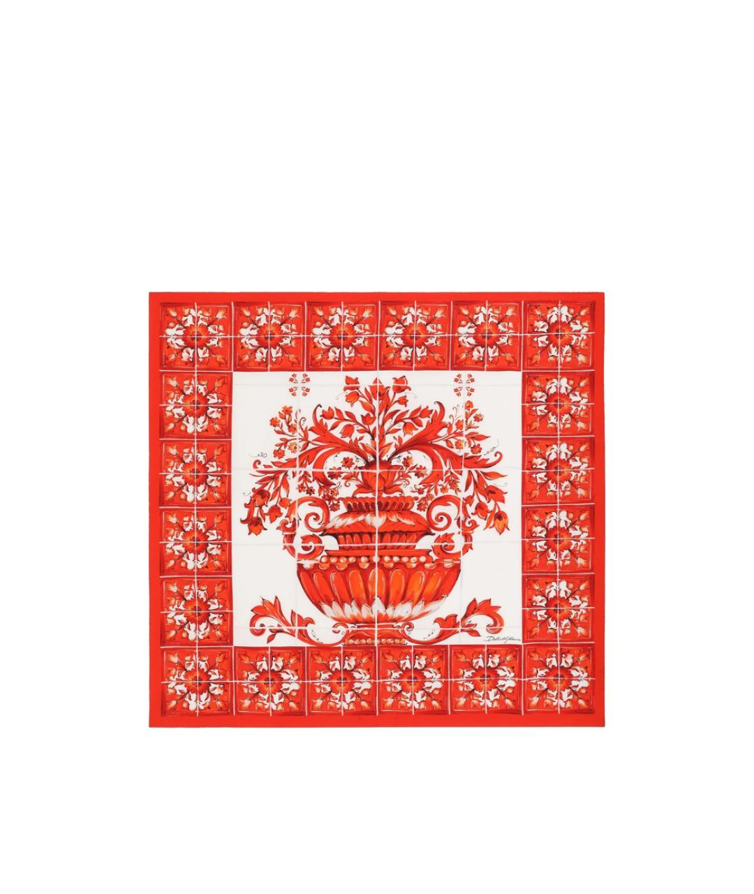 DOLCE&GABBANA Красный шелковый шарф, фото 1