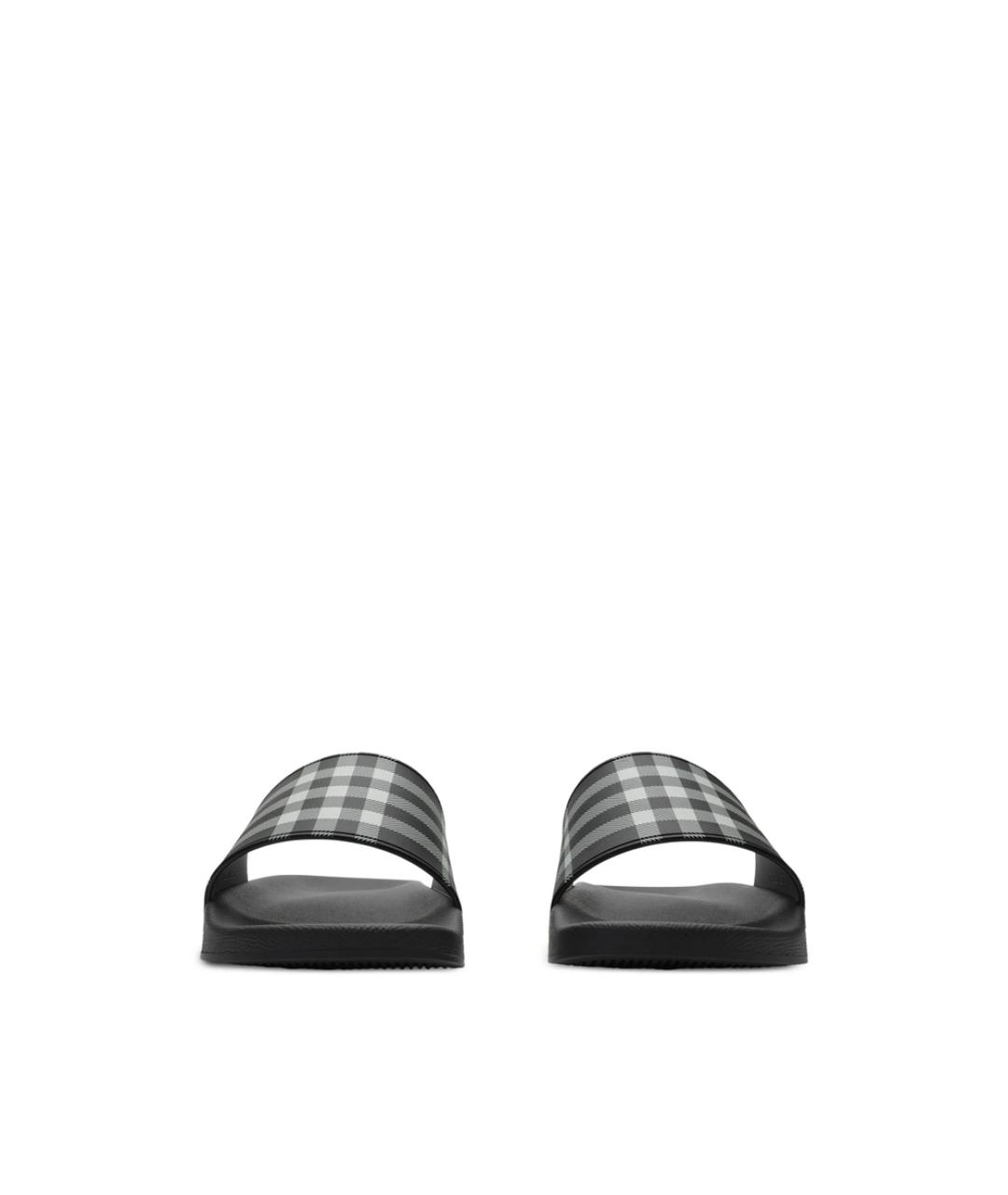 BURBERRY Черные резиновые шлепанцы, фото 3