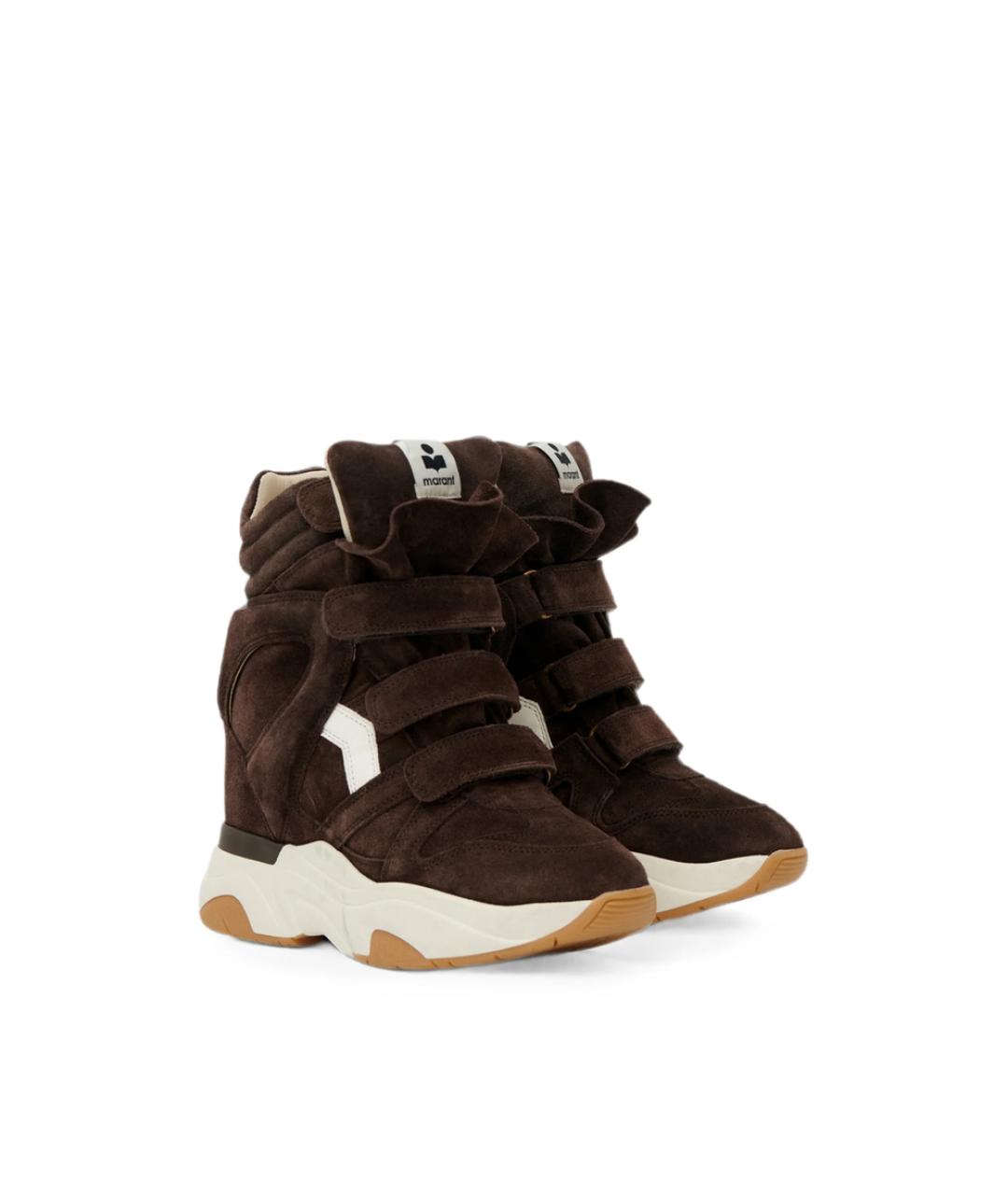 ISABEL MARANT Коричневые кожаные кроссовки, фото 3
