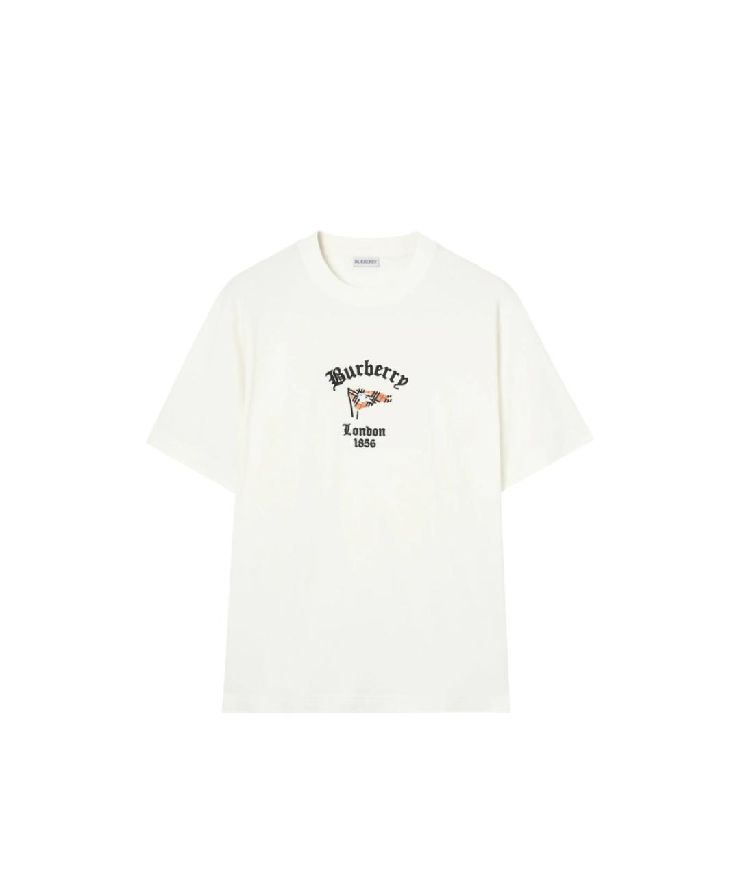 BURBERRY Белая хлопковая футболка, фото 1