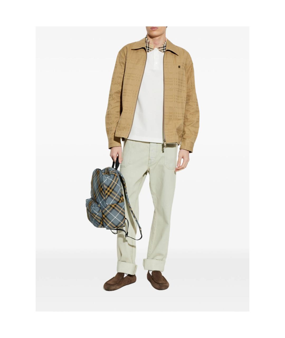 BURBERRY Белое хлопковое поло с коротким рукавом, фото 4