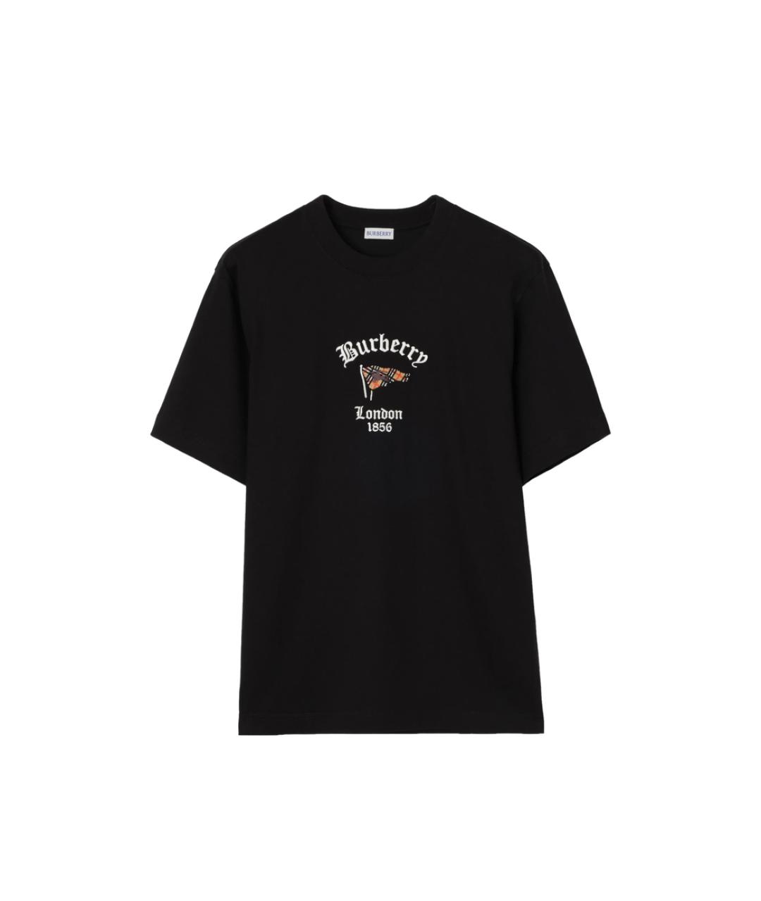 BURBERRY Черная хлопковая футболка, фото 1