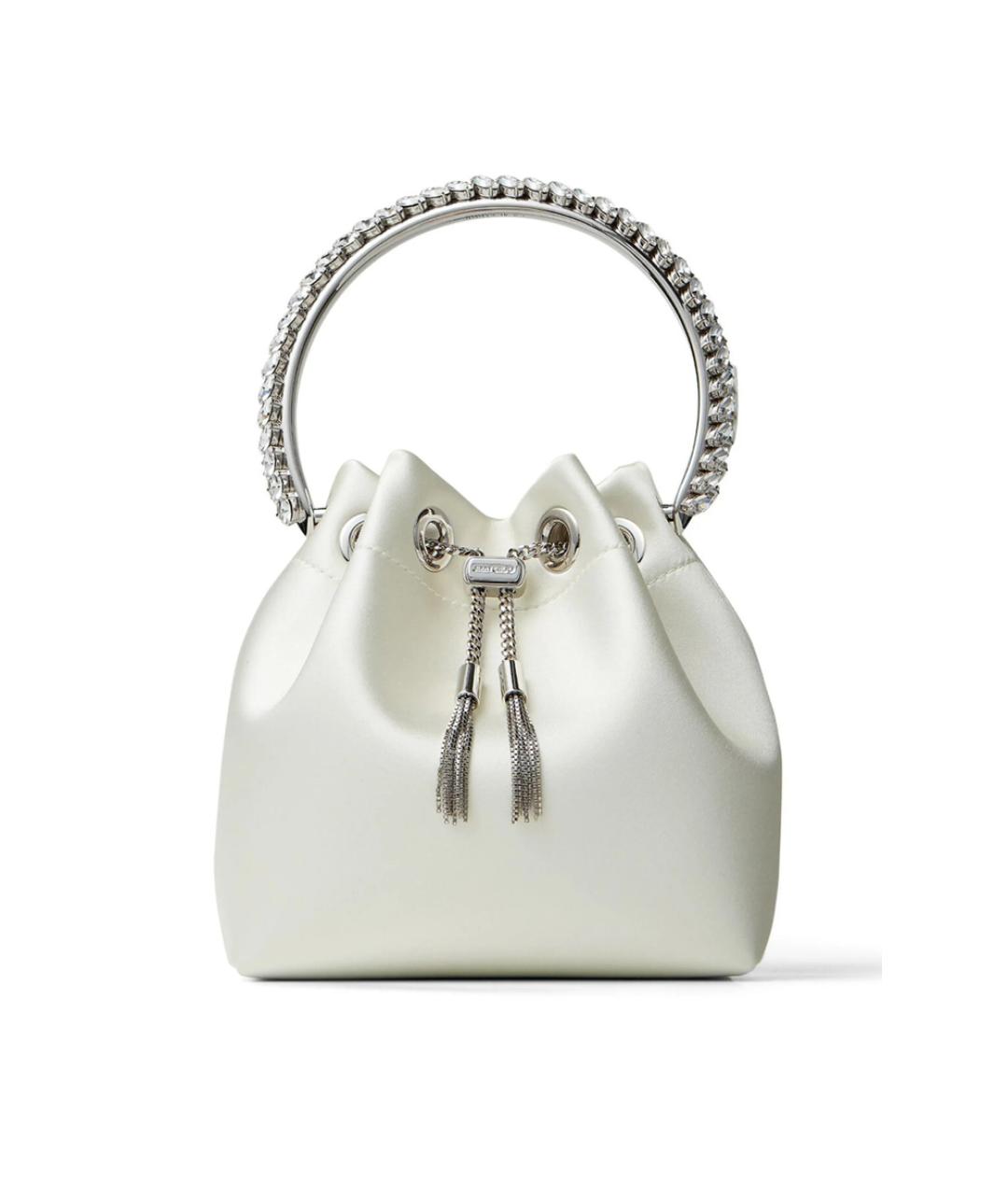 JIMMY CHOO Белая кожаная сумка с короткими ручками, фото 1