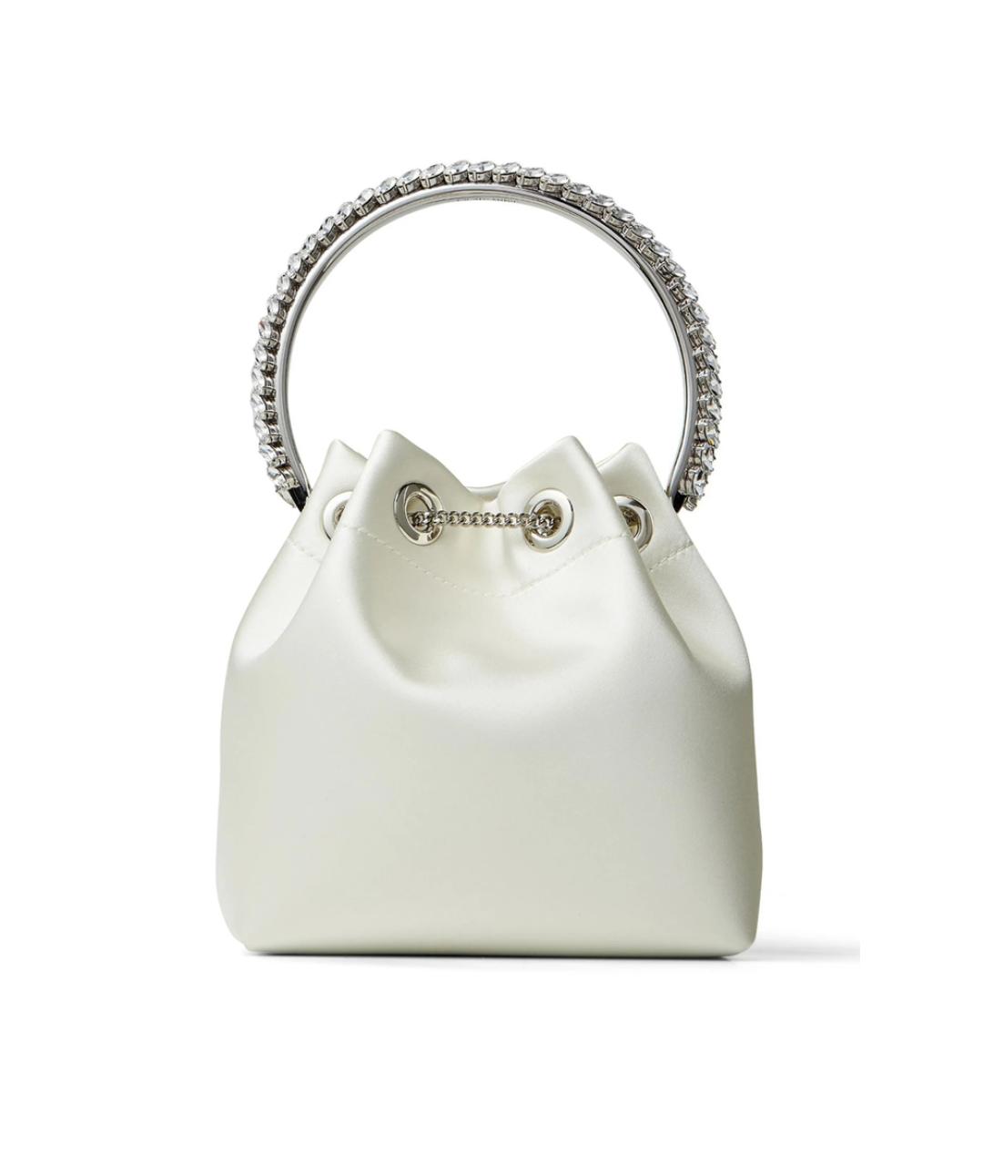 JIMMY CHOO Белая кожаная сумка с короткими ручками, фото 4