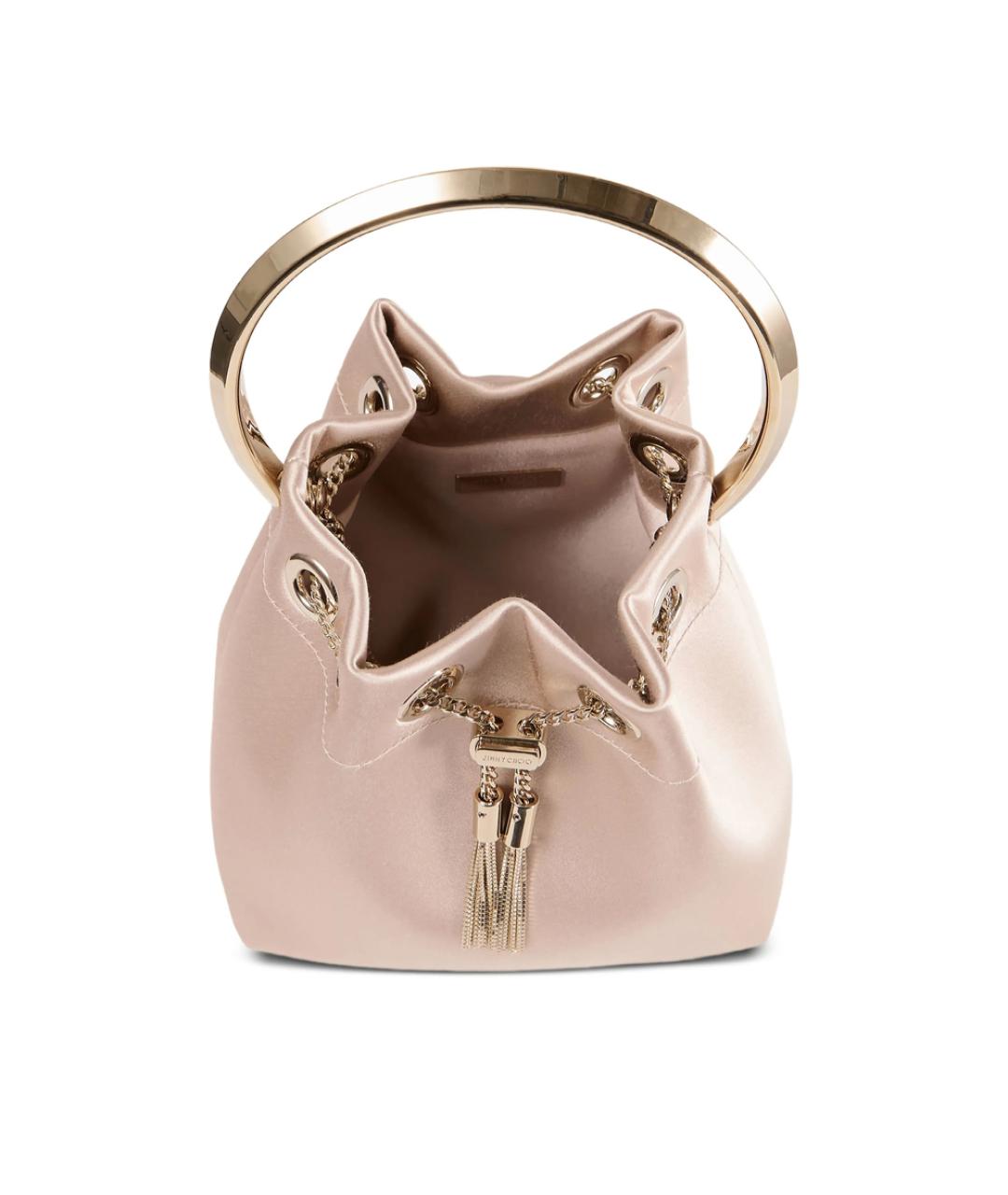 JIMMY CHOO Розовая тканевая сумка с короткими ручками, фото 5