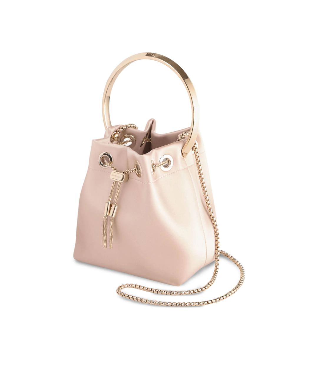 JIMMY CHOO Розовая тканевая сумка с короткими ручками, фото 4
