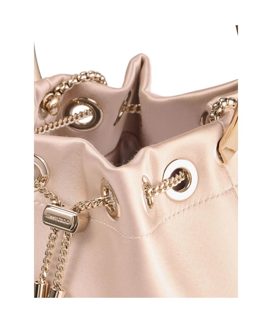 JIMMY CHOO Розовая тканевая сумка с короткими ручками, фото 3