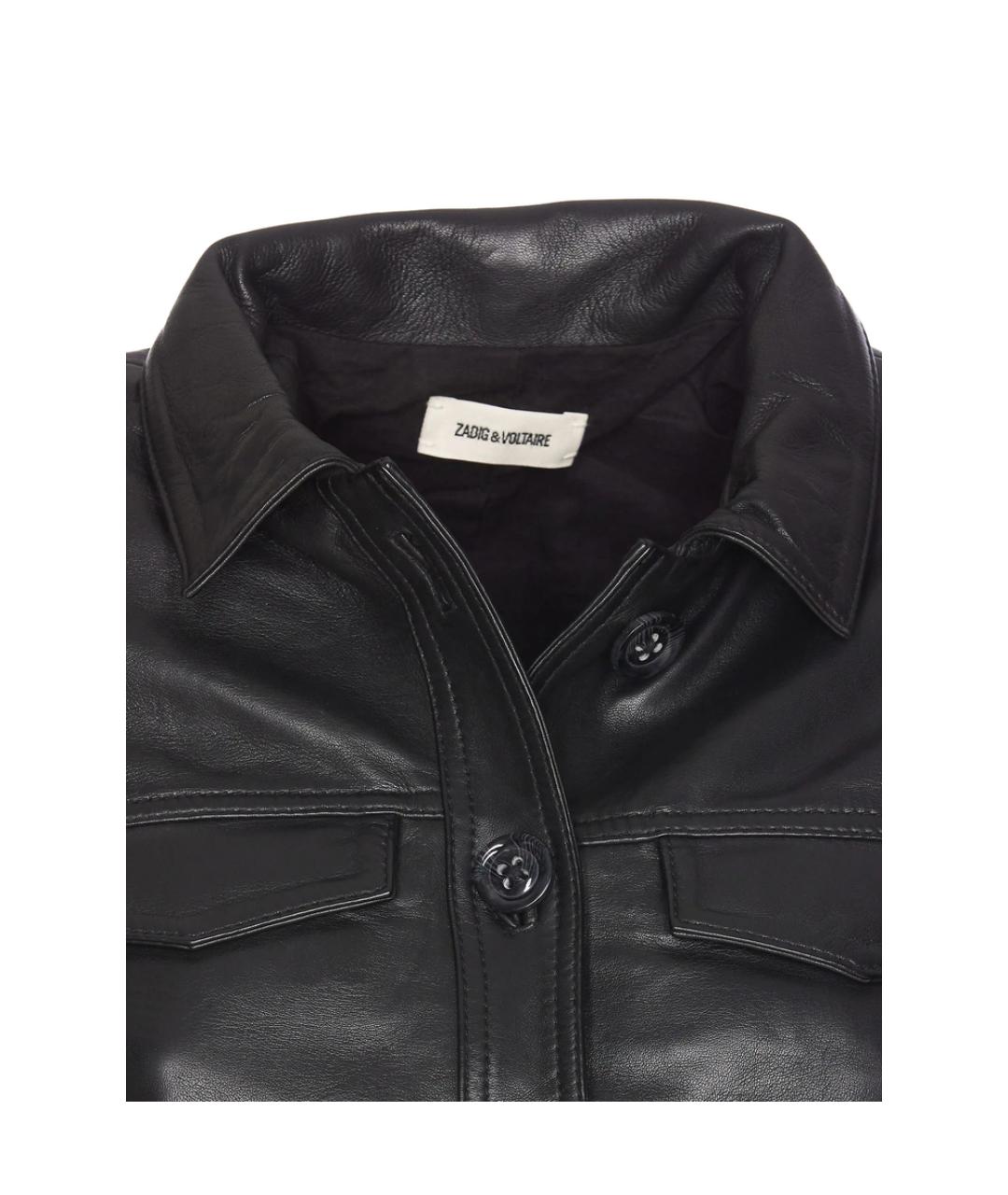 ZADIG & VOLTAIRE Черная кожаная куртка, фото 4