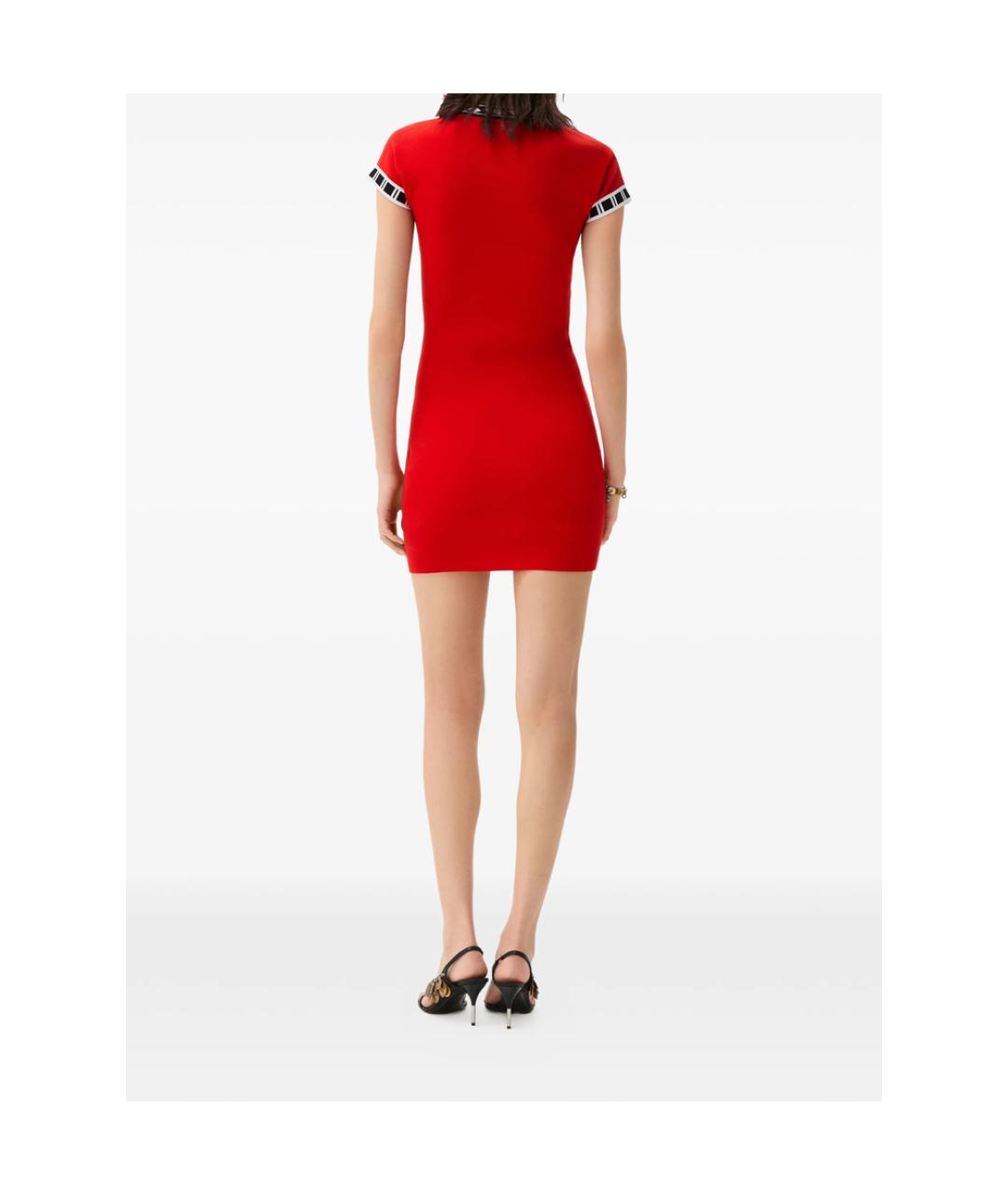VERSACE Красное хлопковое повседневное платье, фото 3