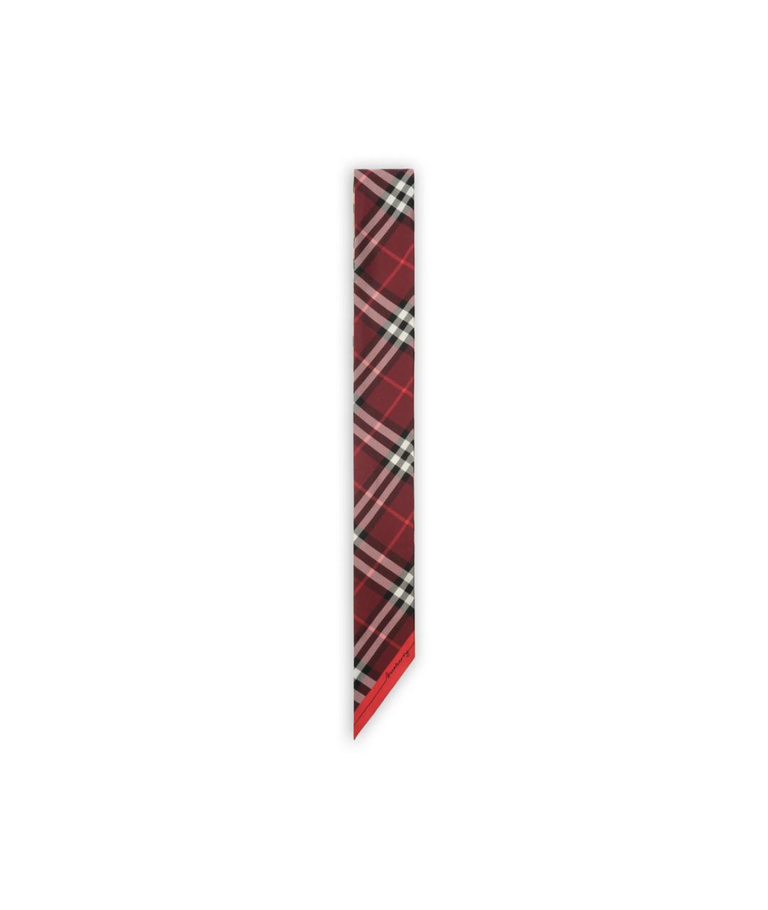 BURBERRY Красный шелковый шарф, фото 5