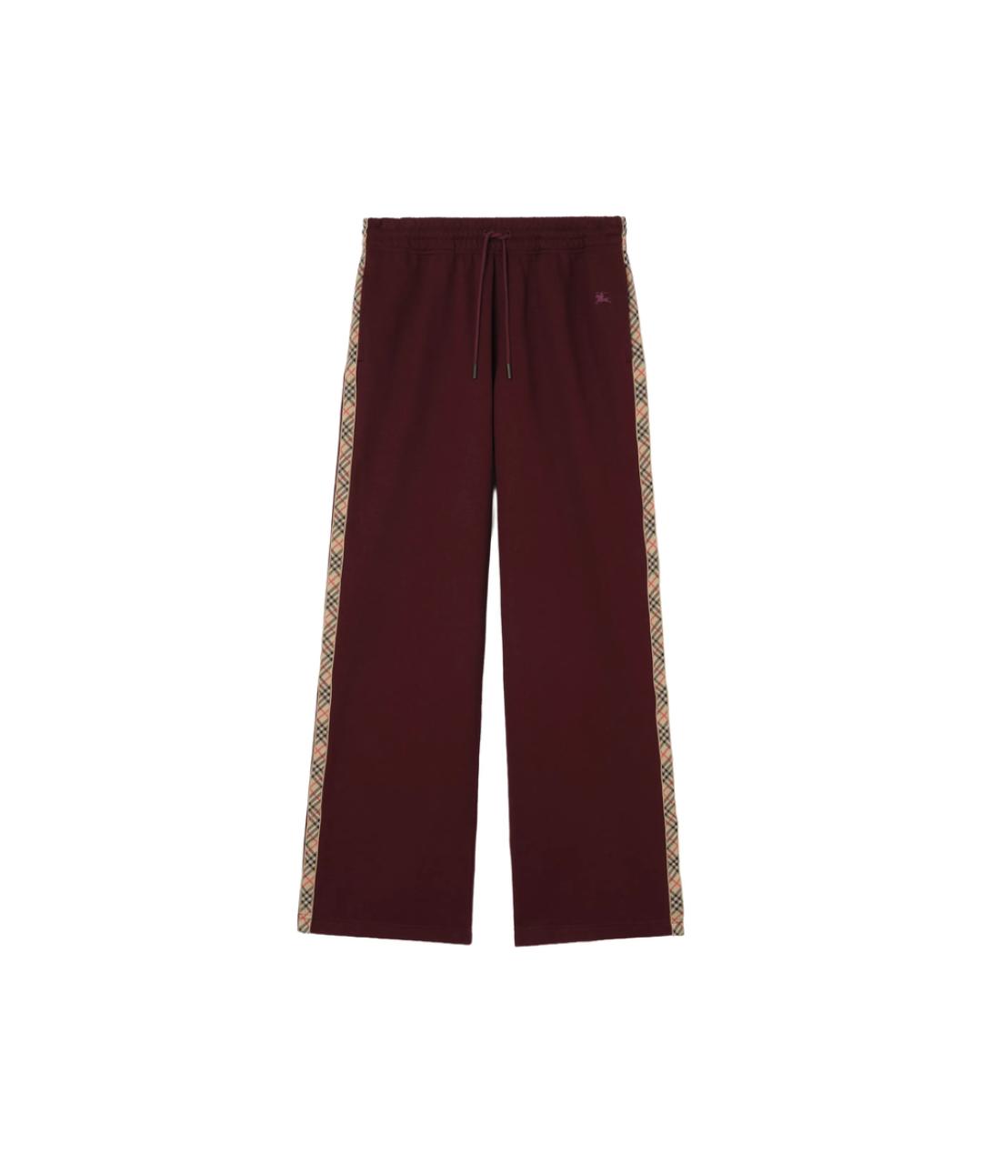 BURBERRY Красные полиэстеровые спортивные брюки и шорты, фото 1
