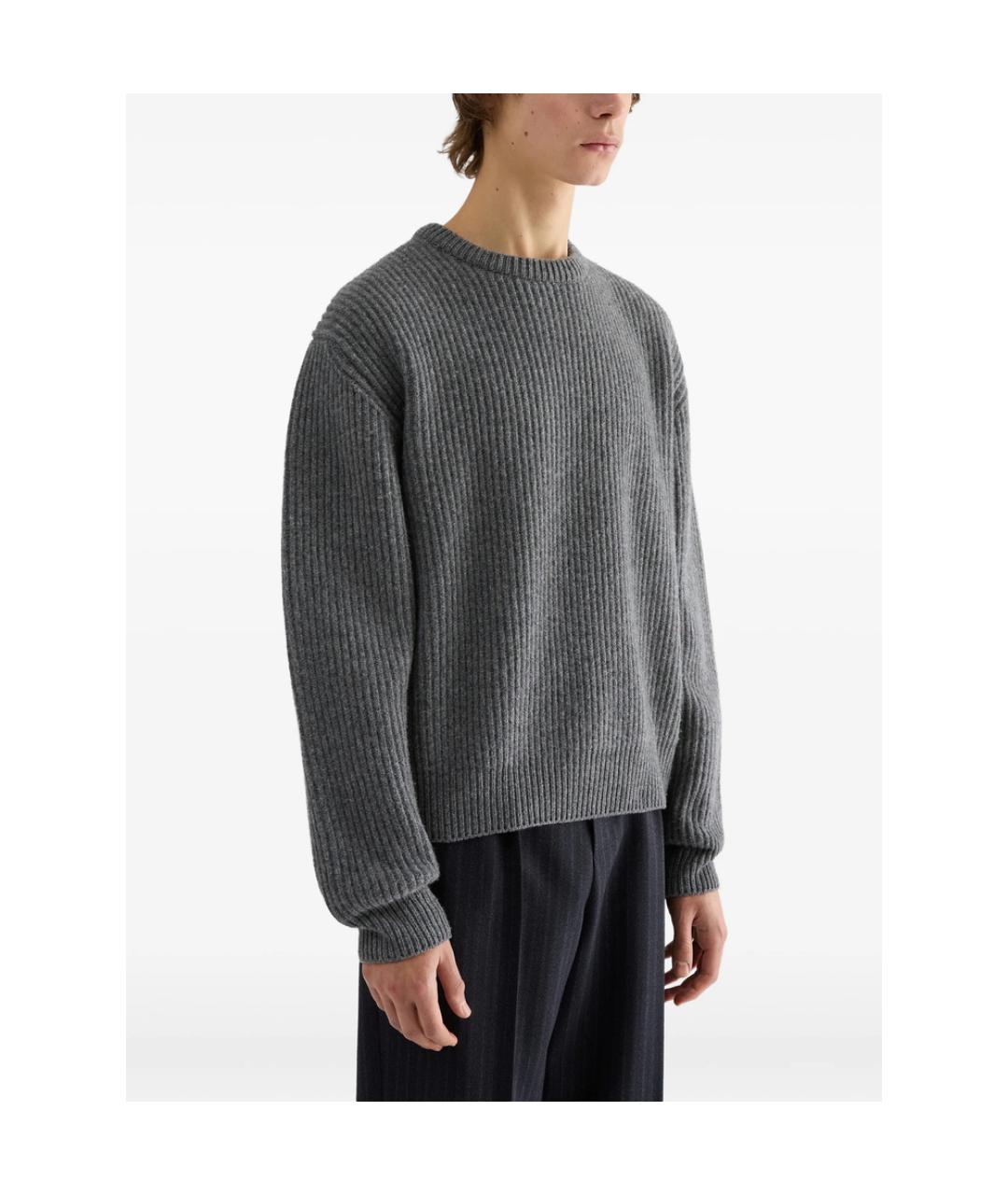 JIL SANDER Серый шерстяной джемпер / свитер, фото 2