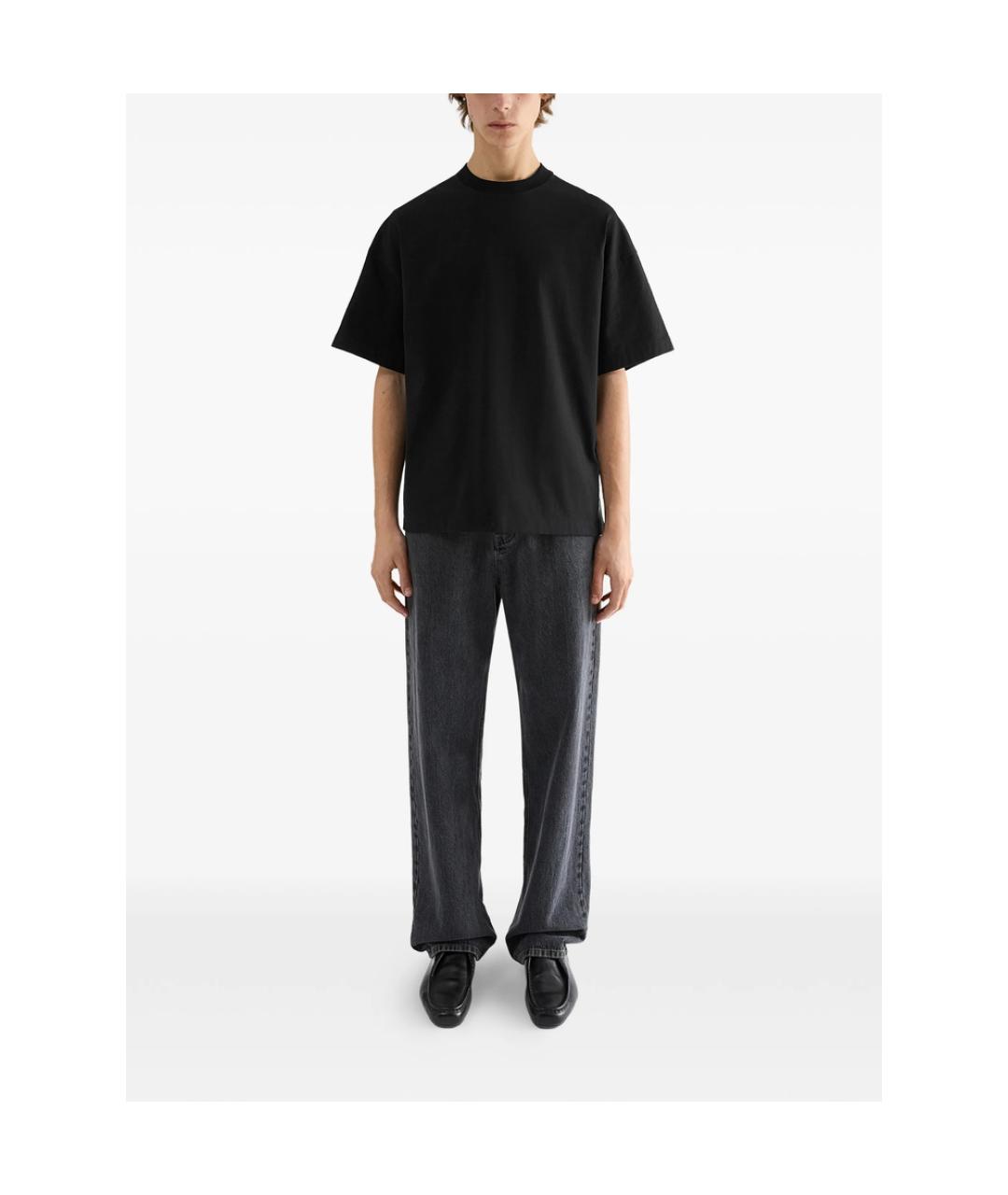 JIL SANDER Черная хлопковая футболка, фото 3