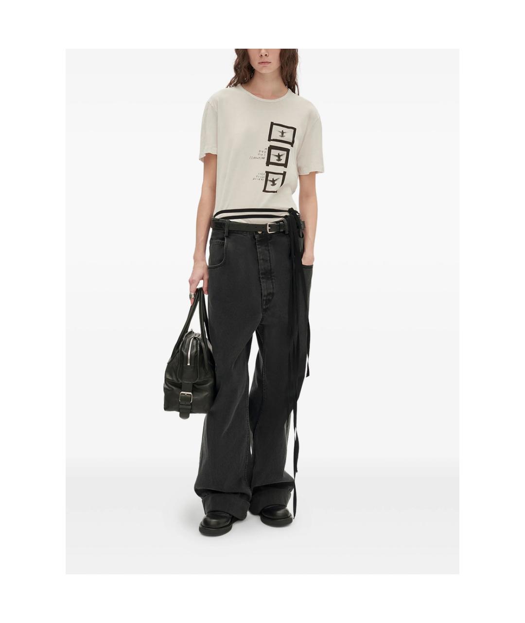 ANN DEMEULEMEESTER Белая хлопковая футболка, фото 4