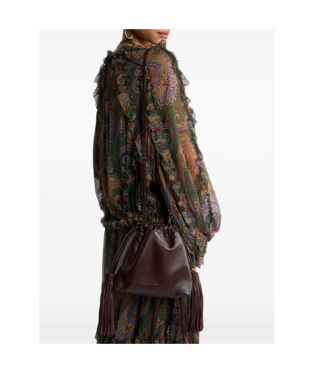 ETRO Фиолетовая кожаная сумка через плечо, фото 2