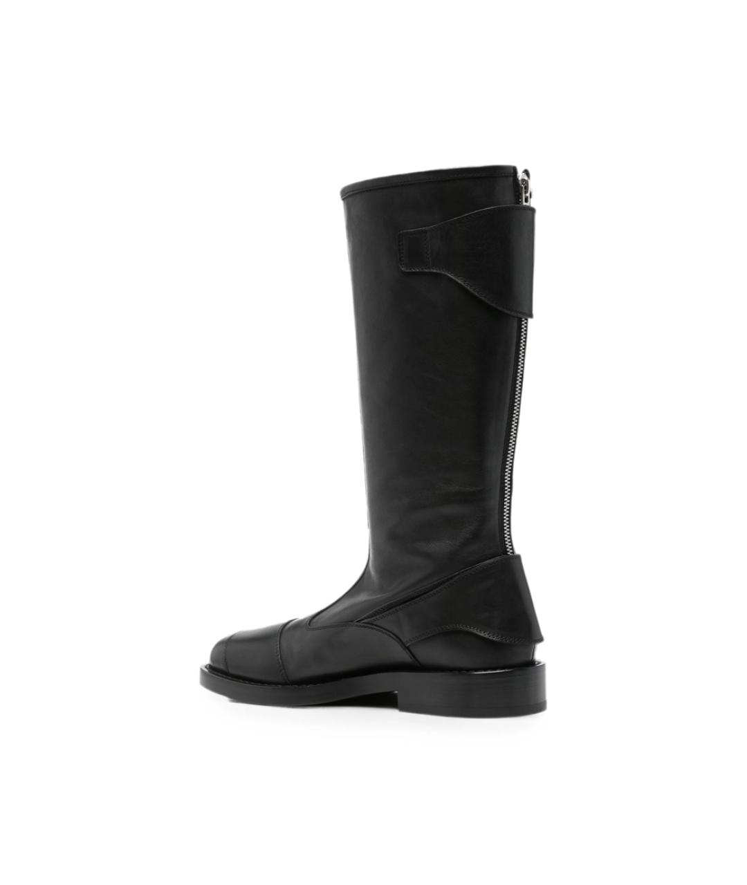 ANN DEMEULEMEESTER Черные кожаные высокие ботинки, фото 3