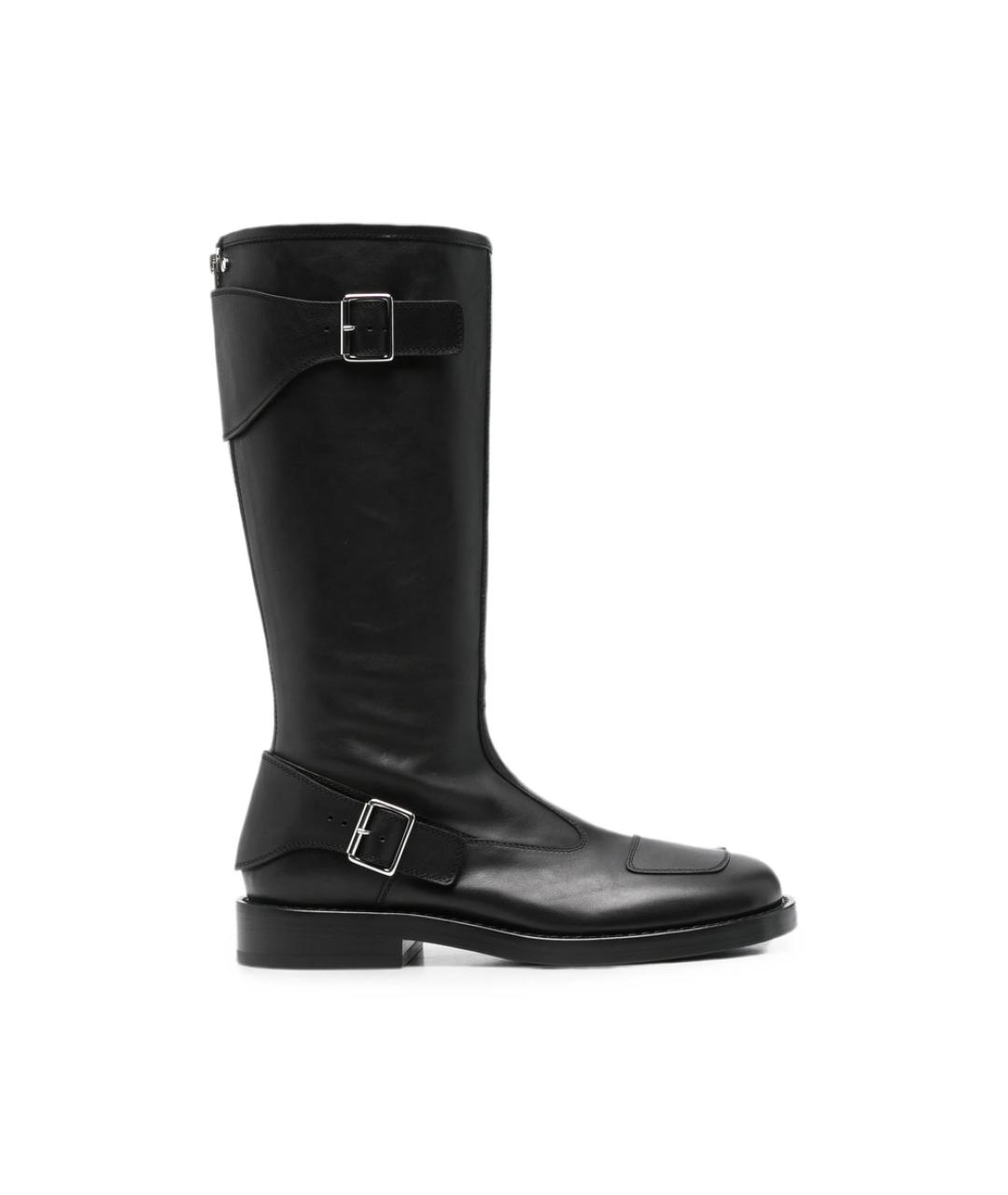 ANN DEMEULEMEESTER Черные кожаные высокие ботинки, фото 1