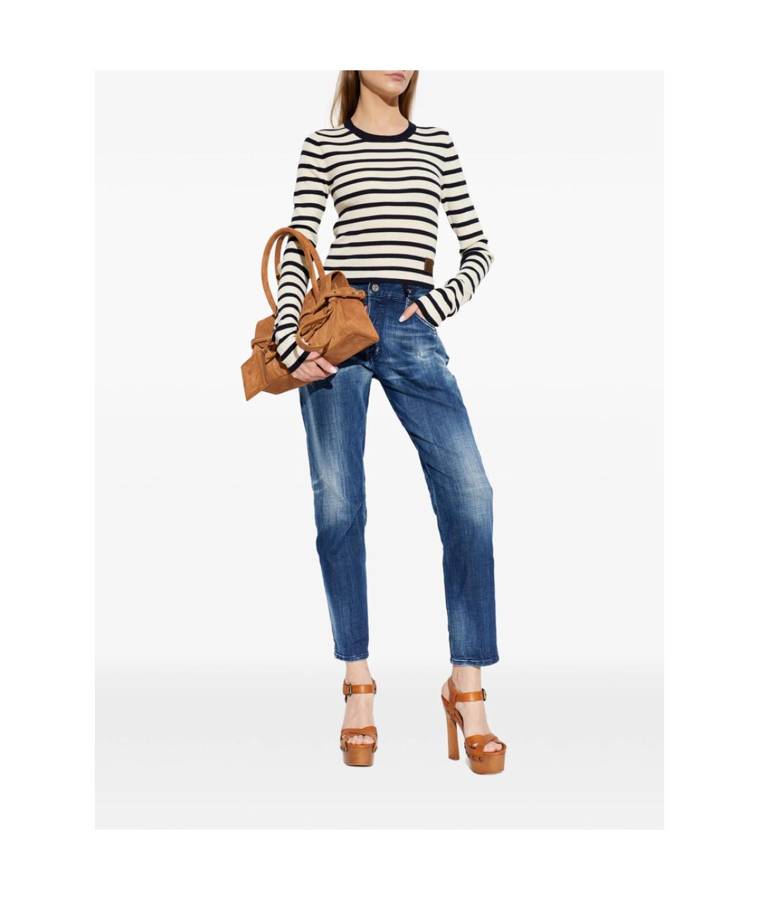 DSQUARED2 Синие хлопковые повседневные брюки, фото 5