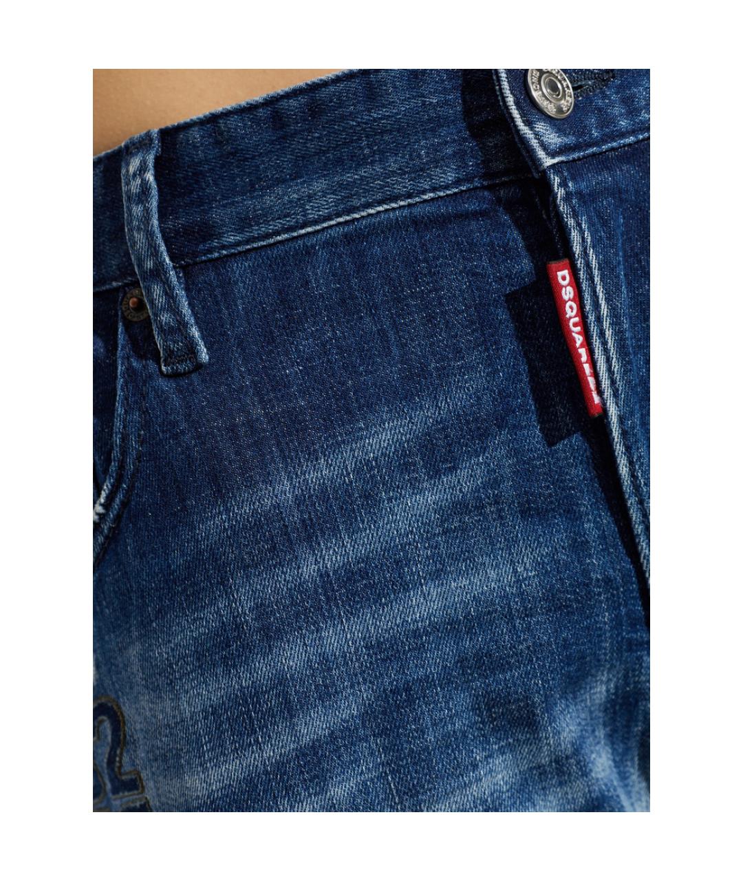 DSQUARED2 Синие хлопковые повседневные брюки, фото 2