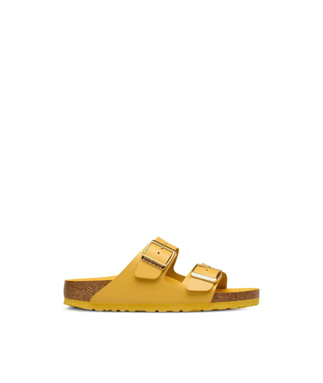 BIRKENSTOCK Желтые кожаные сандалии, фото 1