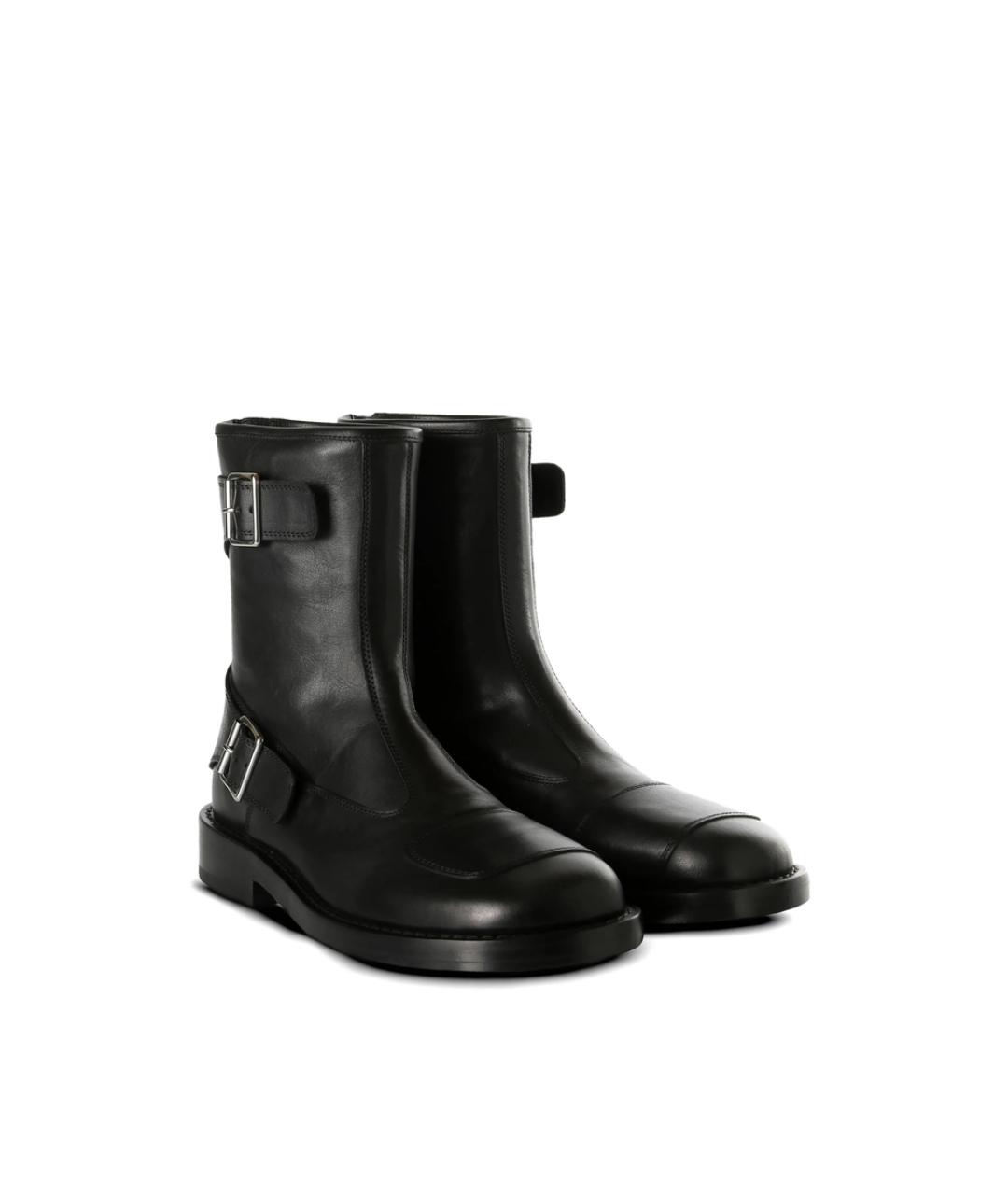 ANN DEMEULEMEESTER Черные кожаные высокие ботинки, фото 3