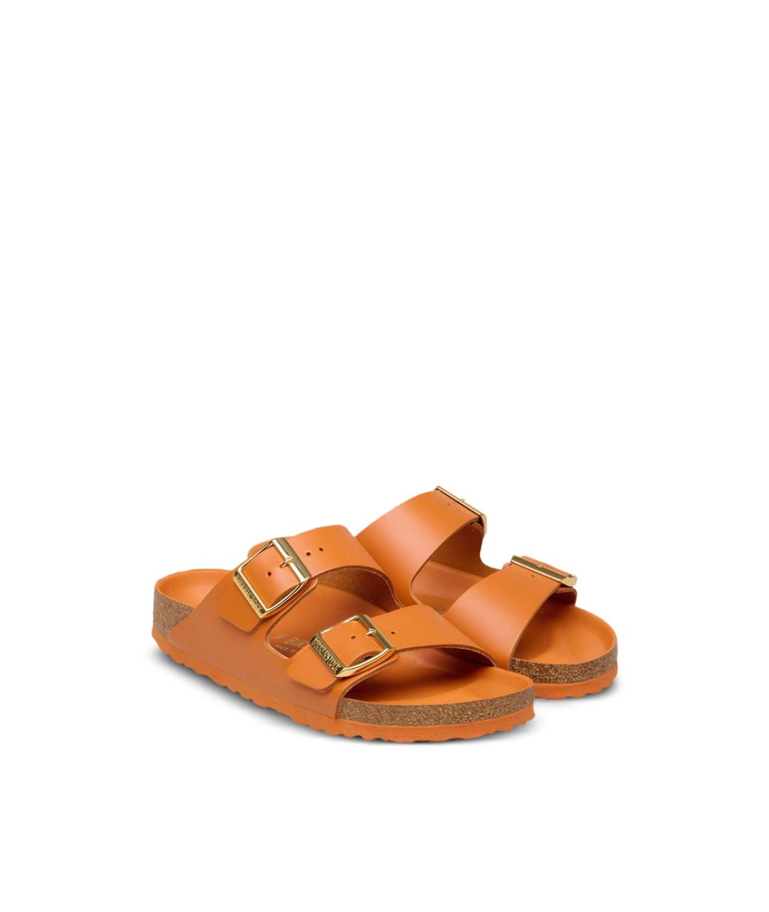 BIRKENSTOCK Оранжевые кожаные сандалии, фото 3