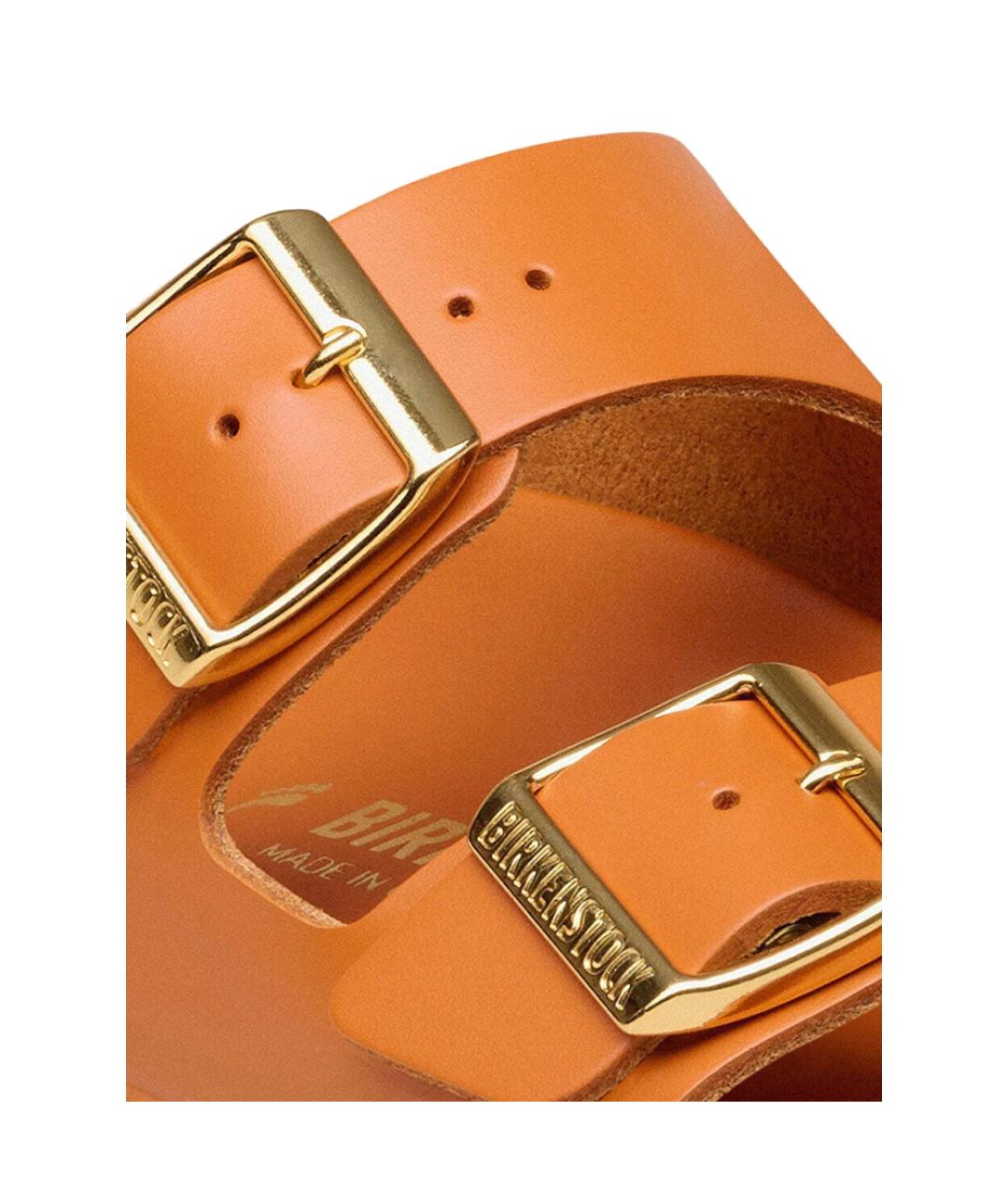 BIRKENSTOCK Оранжевые кожаные сандалии, фото 2