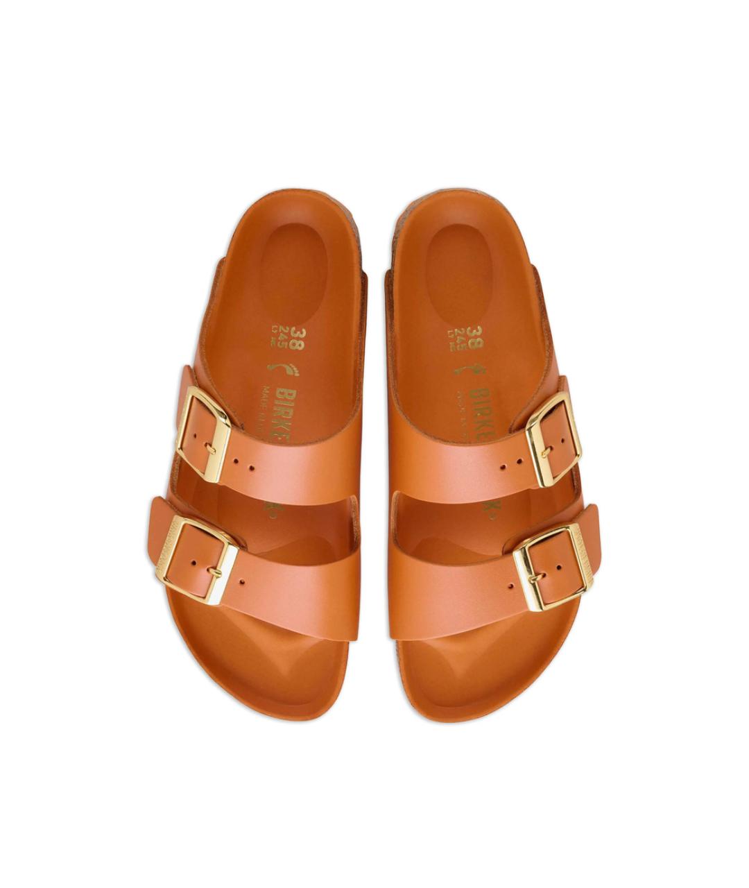 BIRKENSTOCK Оранжевые кожаные сандалии, фото 4