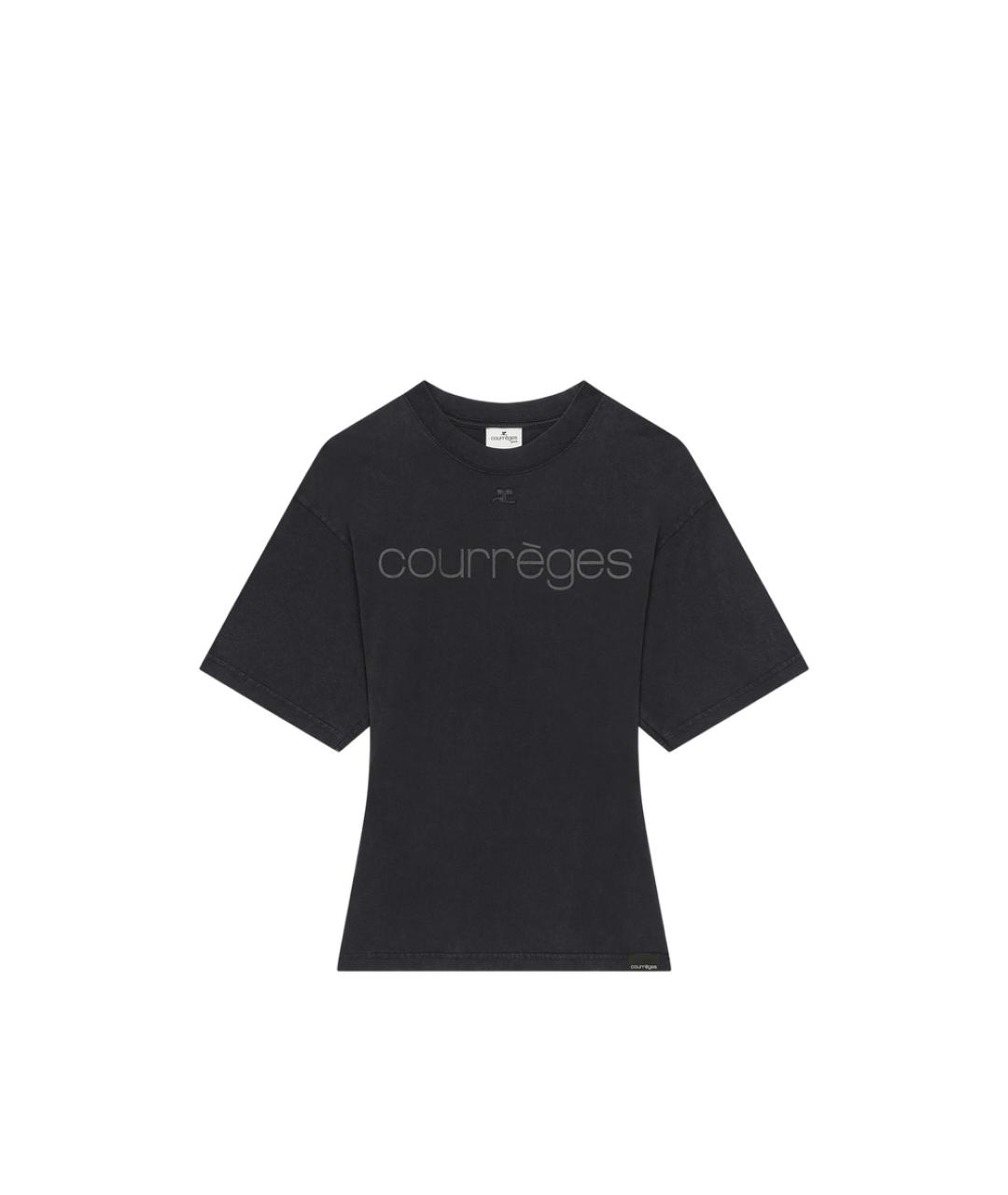 COURREGES Черная хлопковая футболка, фото 1