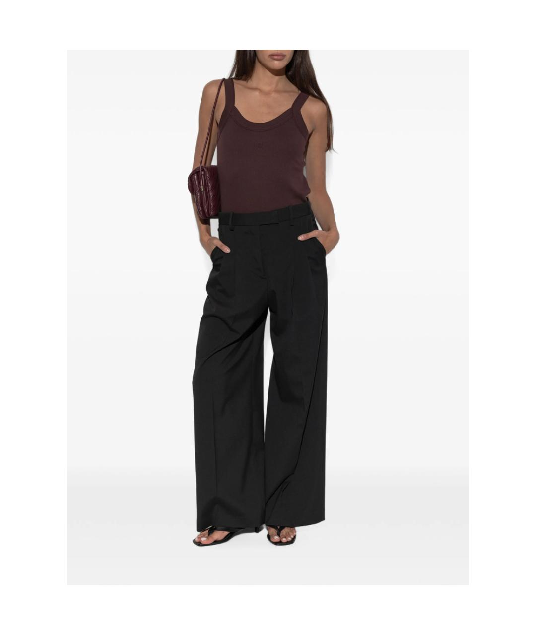 BY MALENE BIRGER Черные полиэстеровые прямые брюки, фото 3