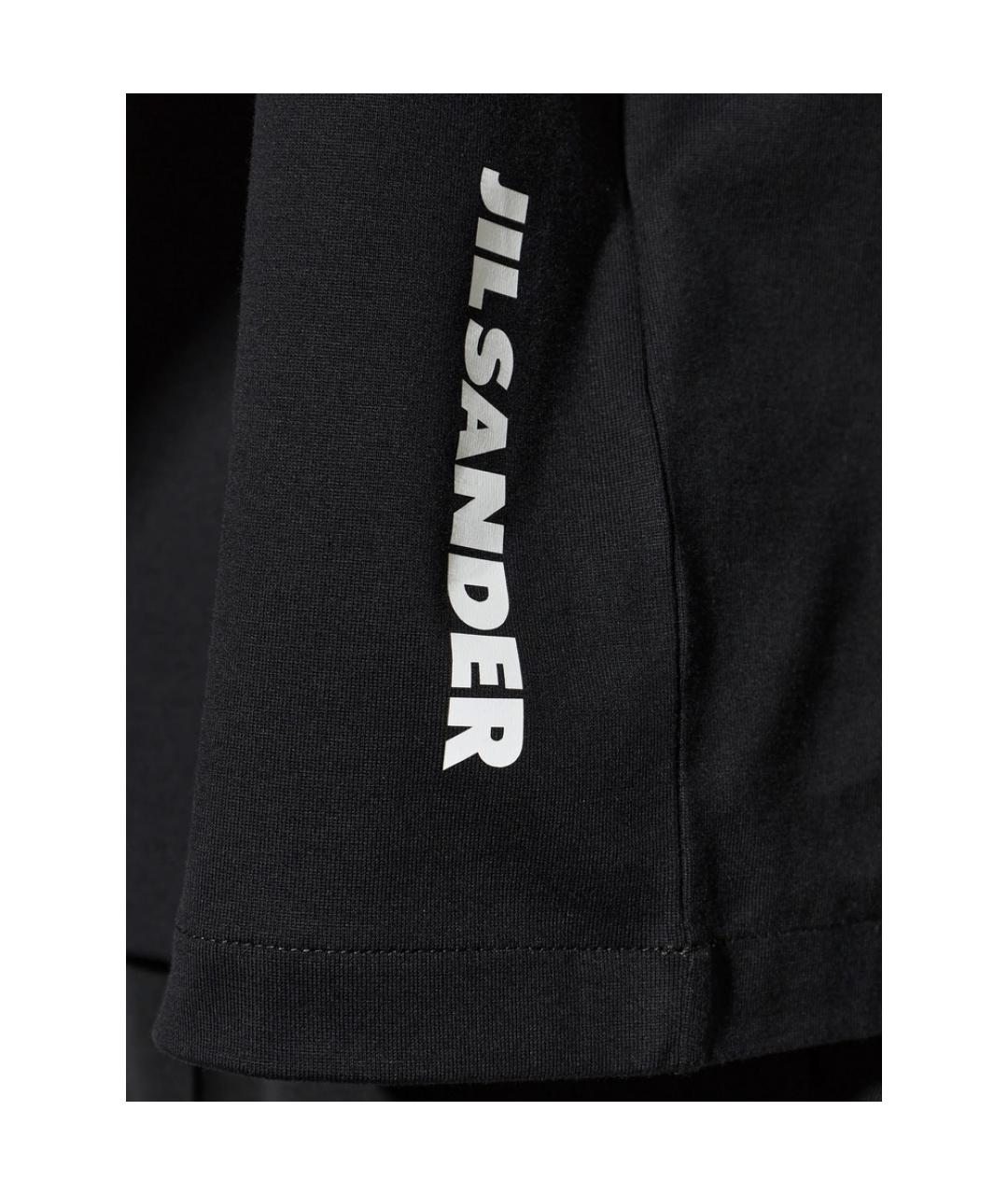 JIL SANDER Черная хлопковая футболка, фото 3