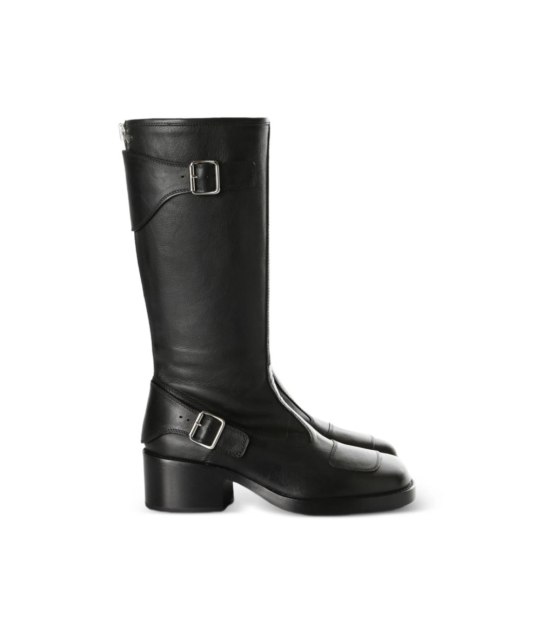 ANN DEMEULEMEESTER Черные кожаные сапоги, фото 1