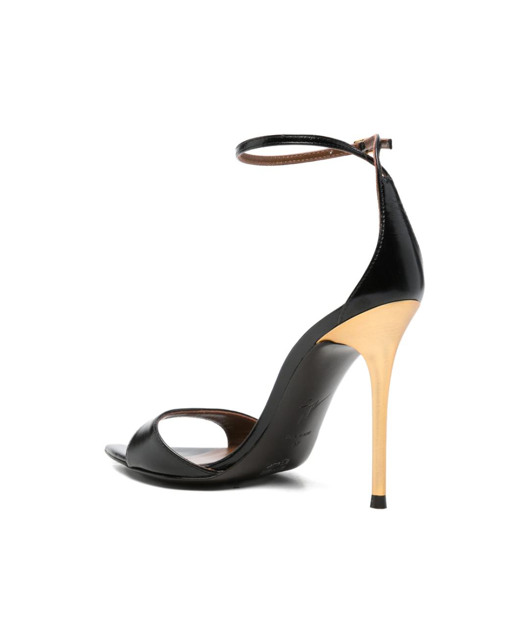 GIUSEPPE ZANOTTI DESIGN Черные кожаные босоножки, фото 2