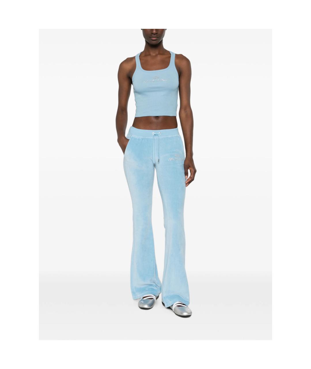SPORTY AND RICH Голубые хлопковые спортивные брюки и шорты, фото 2