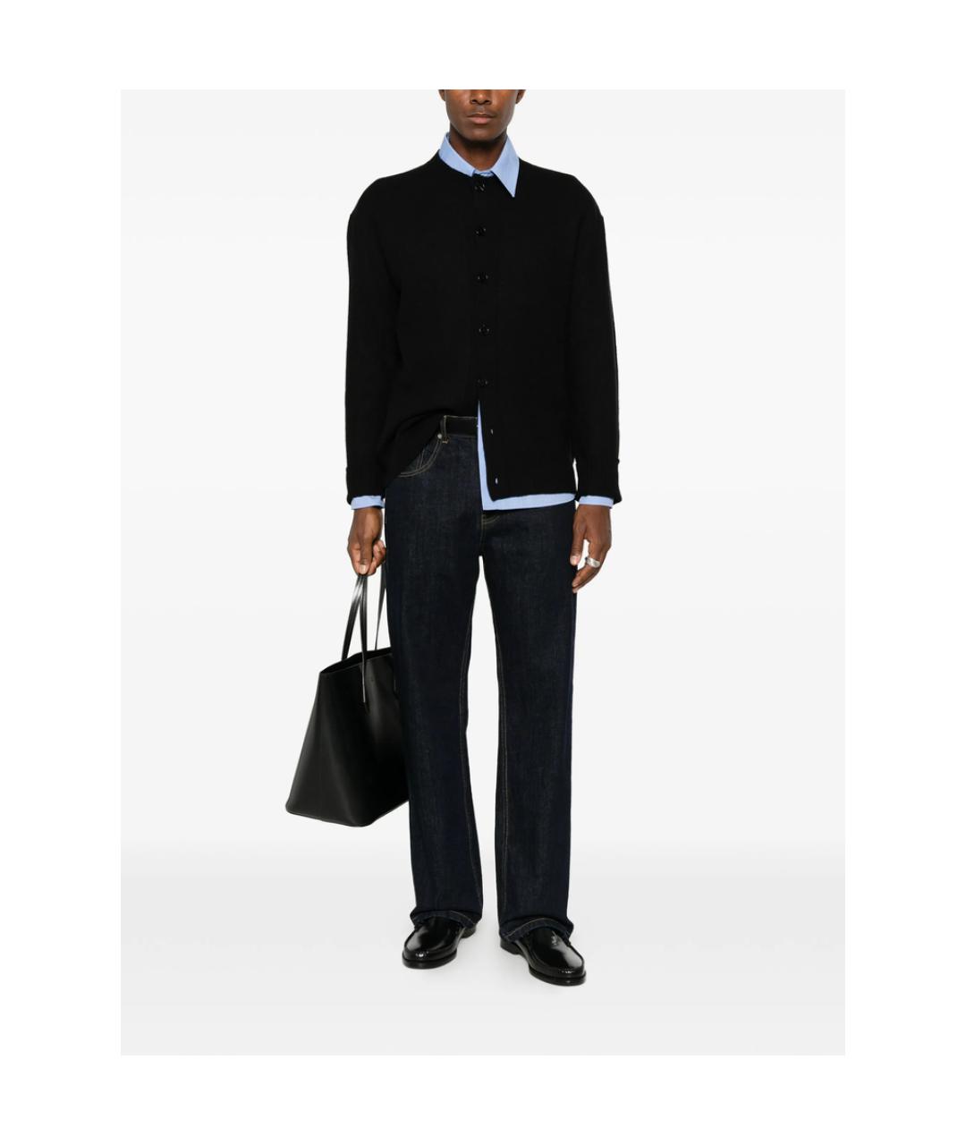 JIL SANDER Черный шерстяной кардиган, фото 3