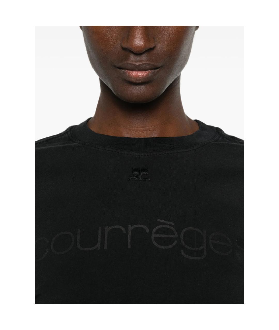 COURREGES Серая хлопковая футболка, фото 2