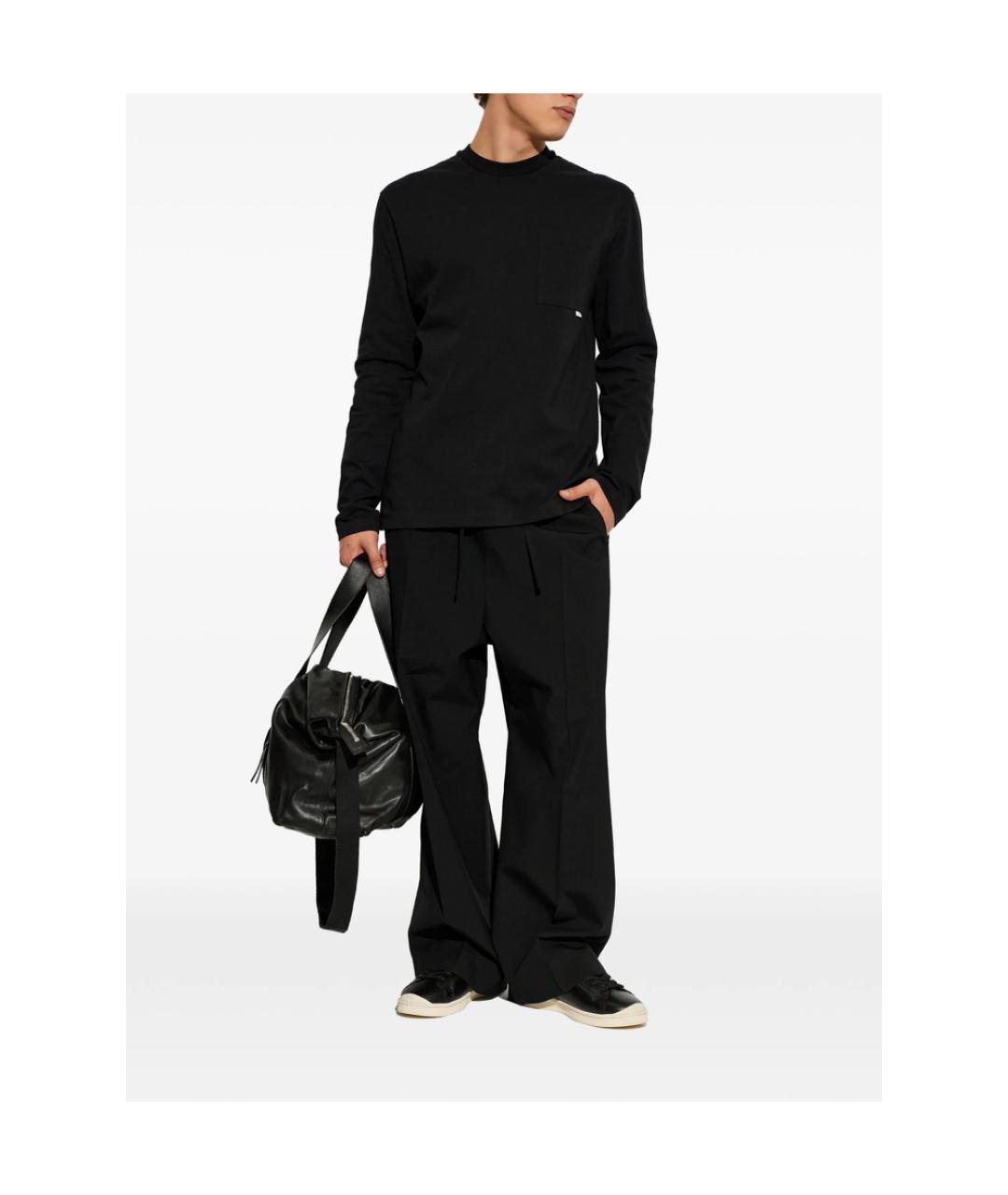 JIL SANDER Черная хлопковая футболка, фото 2
