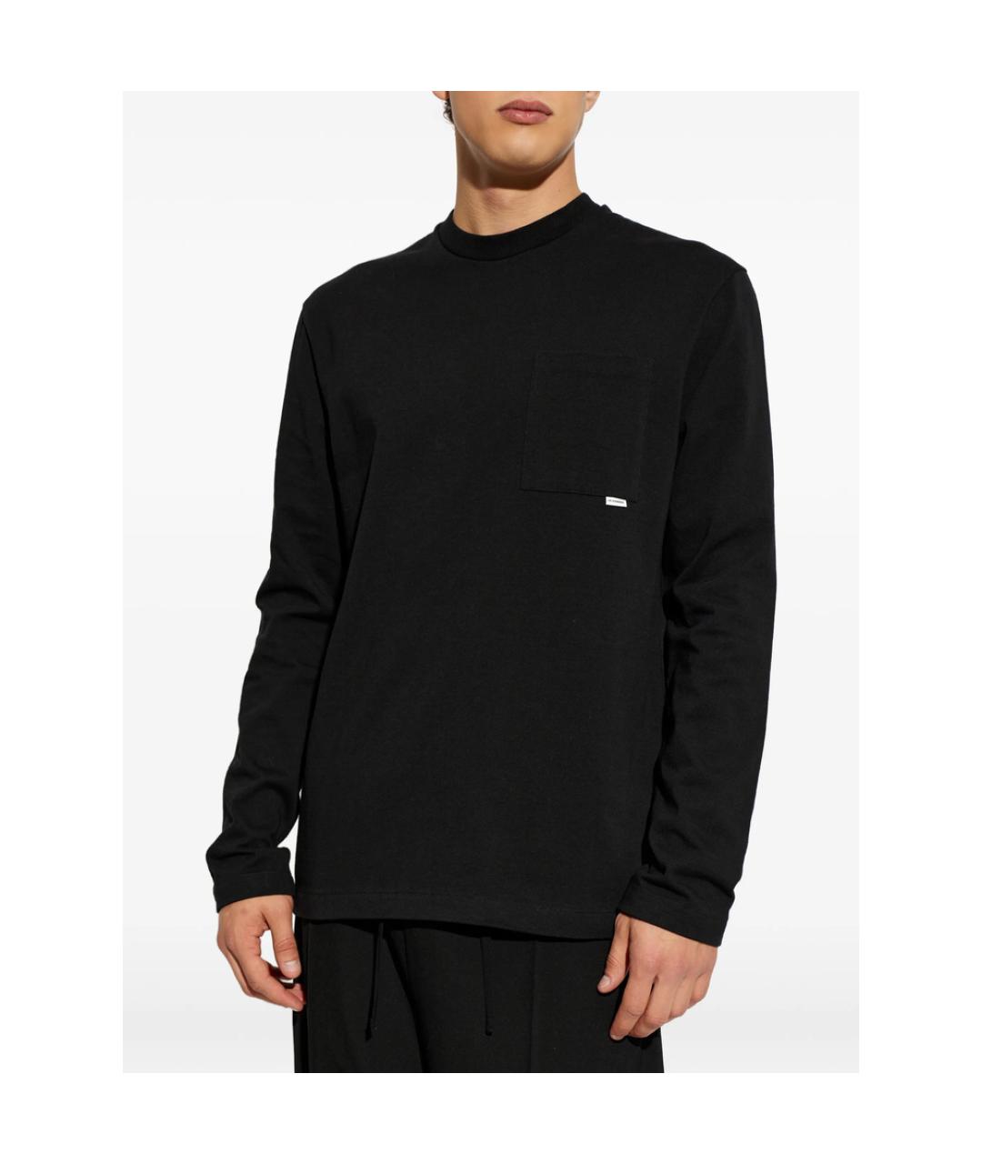JIL SANDER Черная хлопковая футболка, фото 4