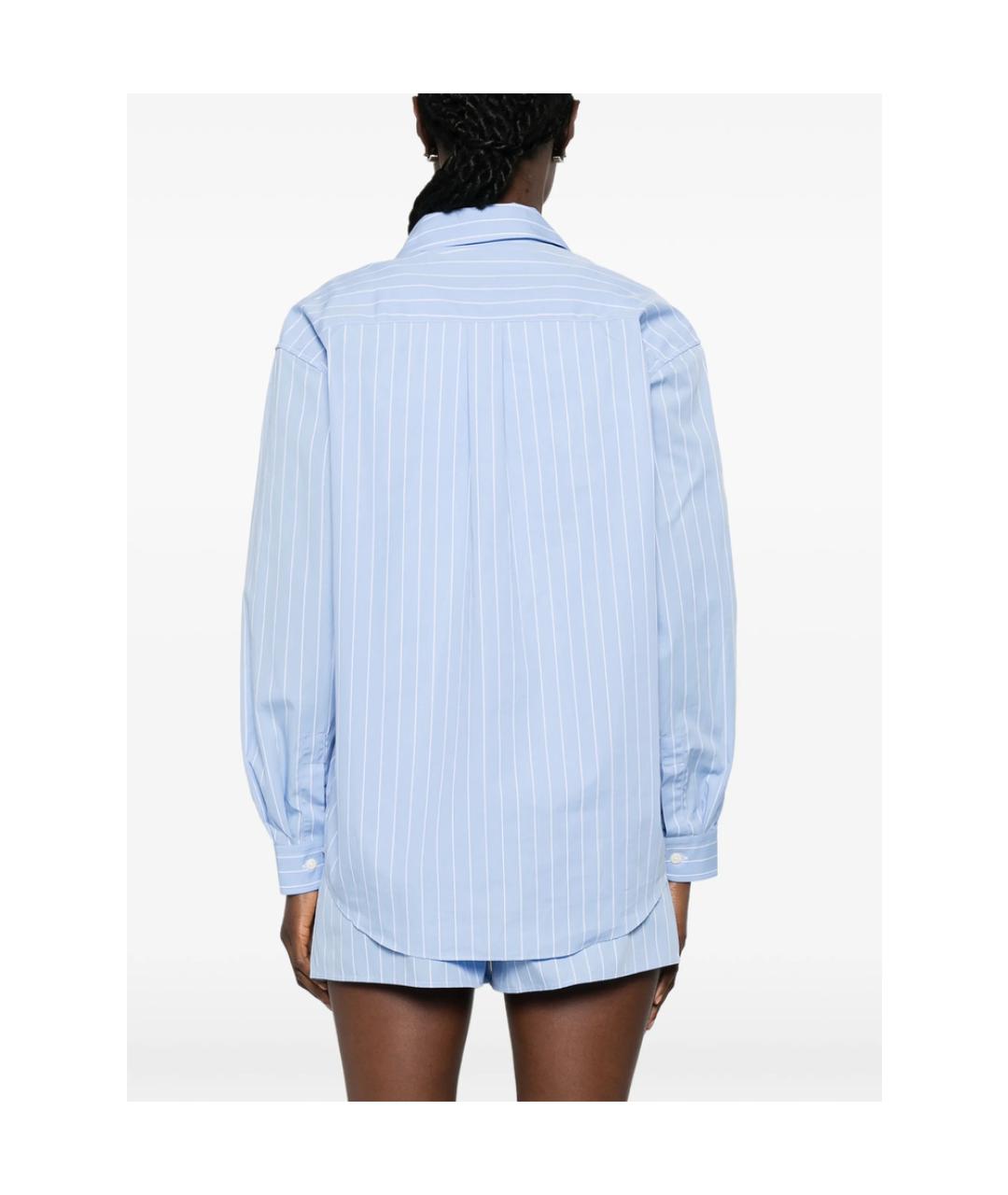 SPORTY AND RICH Голубая хлопковая рубашка, фото 5