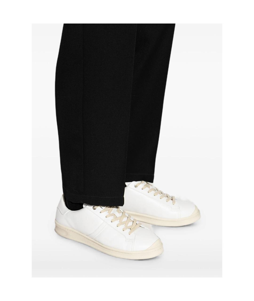 JIL SANDER Белые кожаные низкие кроссовки / кеды, фото 2
