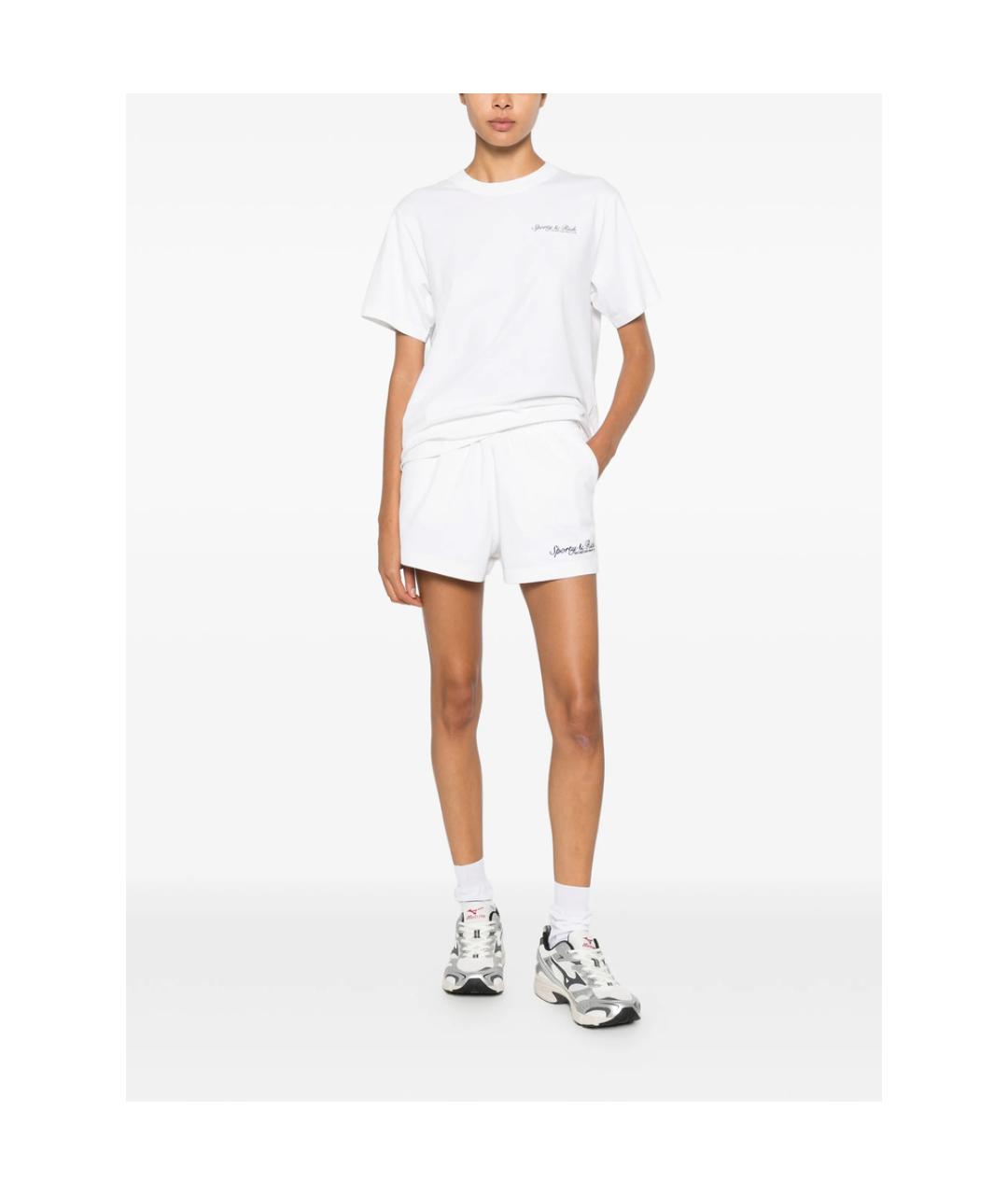 SPORTY AND RICH Белые хлопковые шорты, фото 3